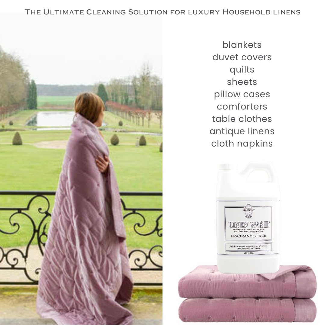 Le Blanc® Fragrance-Free Linen Wash® - Premium Laundry Detergent for Bedding & Table Linens - 64 oz (3 Pack) - Gentle Cleaning for Luxury Linens, Hotels & Home Use