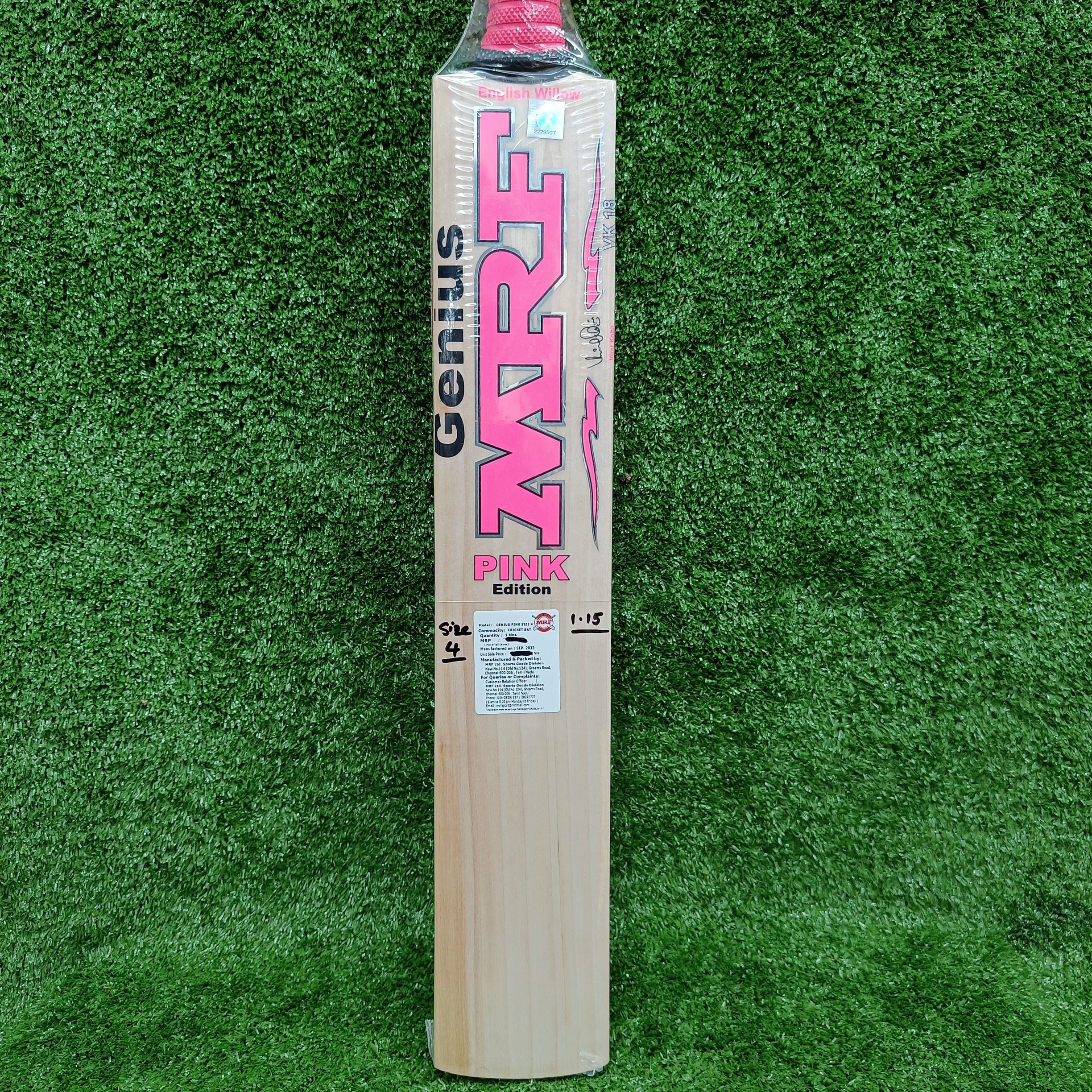 MRF Pink Edition Junior/Youth English Willow Cricket Bat - Lightweight & Durable for Kids & Teens - Perfect for Practice, Matches & Training Sessions