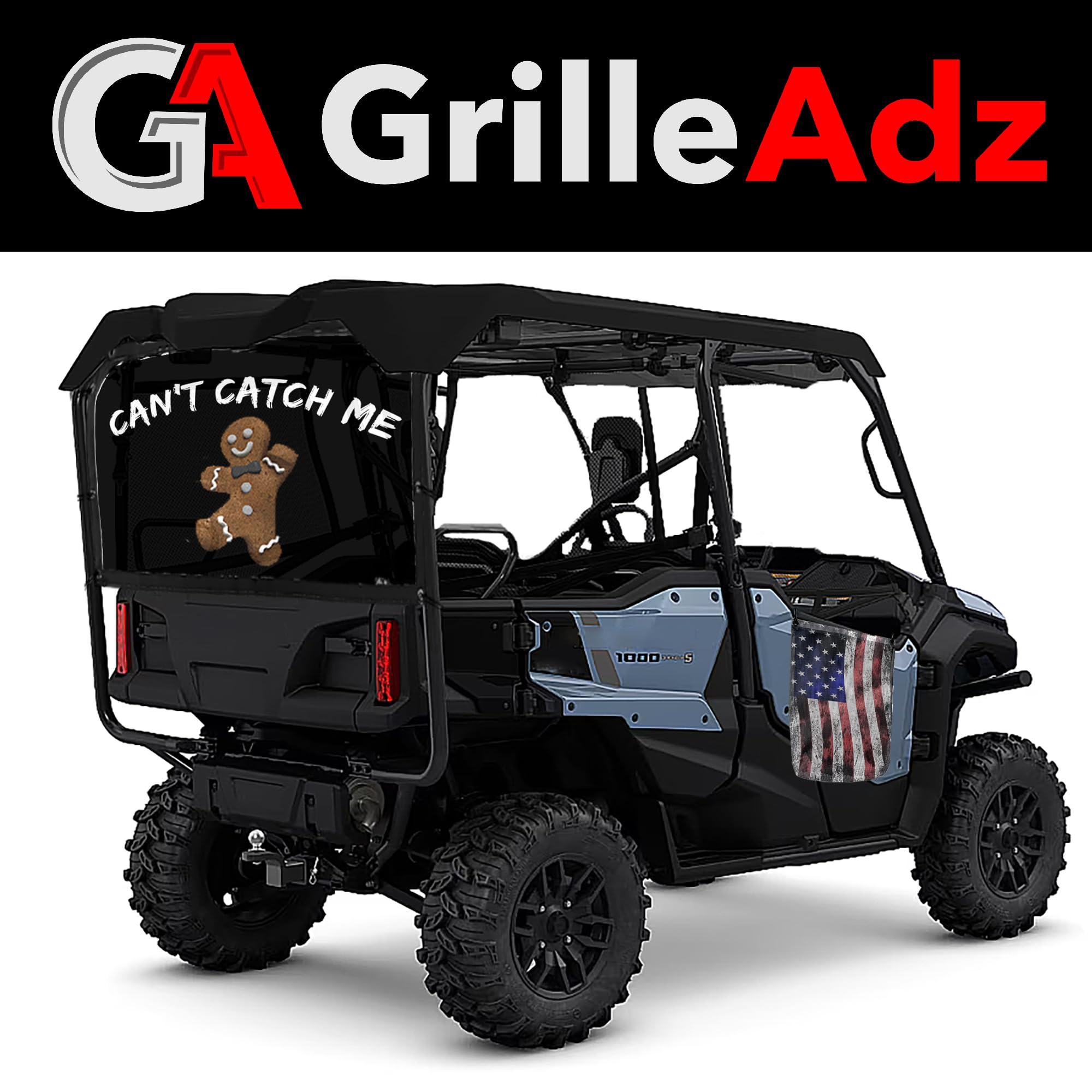 UTV Tactical Old Glory American Flag Rear Window Dust & UV Protection Screen - Compatible with Honda Talon 1000 (DS-Talon-Tact) | Off-Road Accessory for Dust Protection & Sun Shade