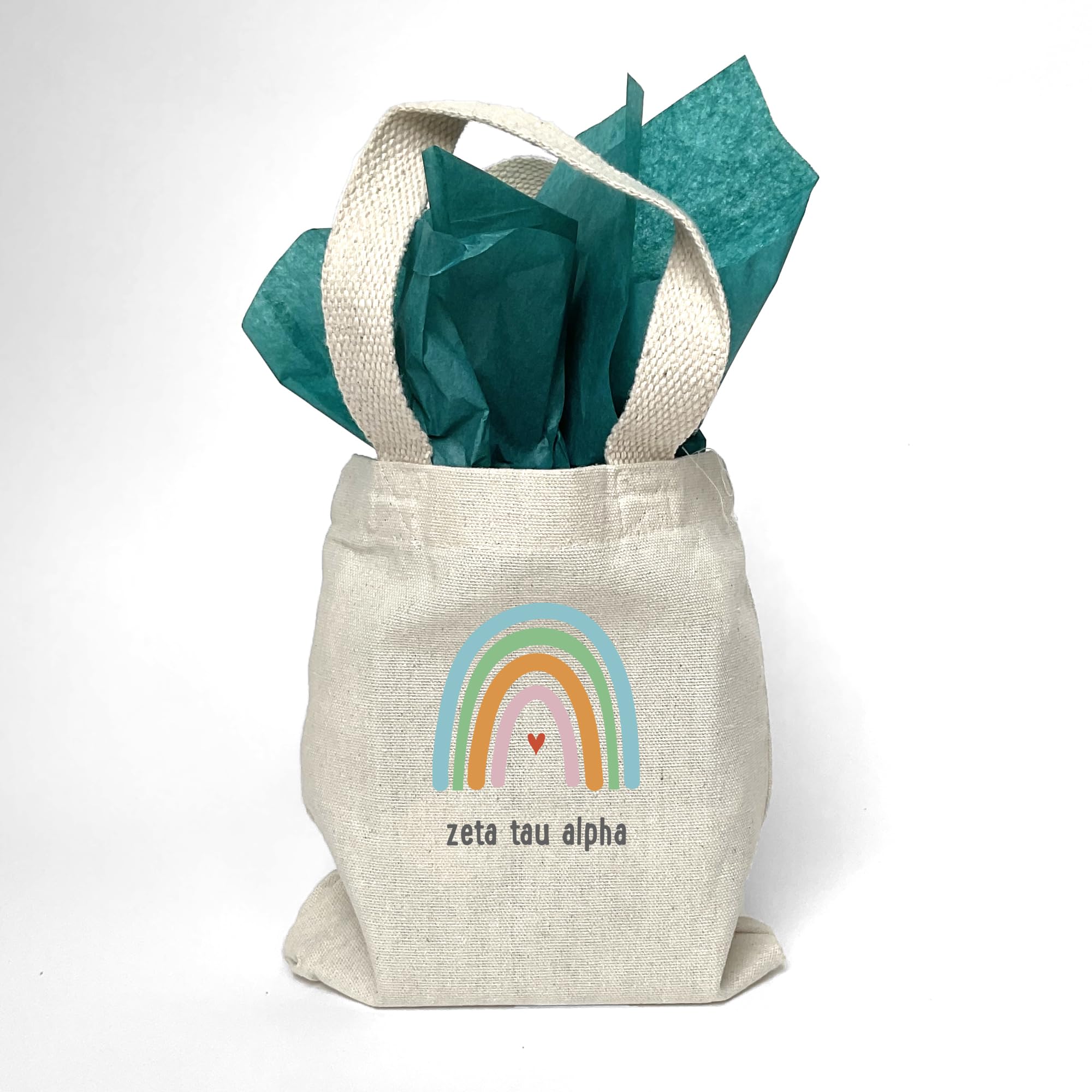 Rainbow Mini Tote Bag - Cute Small Gift Bags for Sorority Sisters - Party Favor Pouches - Perfect for Sorority Events, Birthday Gifts & Bridesmaid Presents
