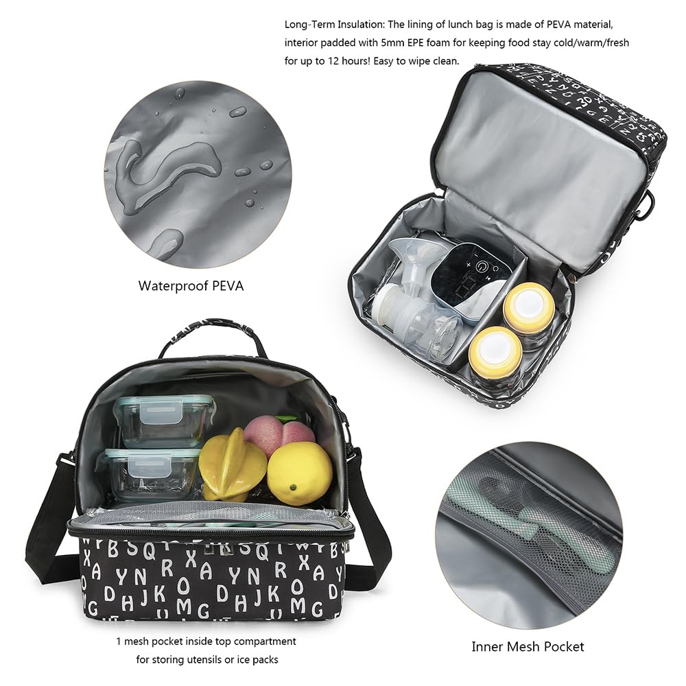 Double Layer Breast Pump Bag with Cooler Compartment - Moistureproof Breast Milk Storage Bag for Working Moms, Outdoor Use, and On-the-Go Pumping