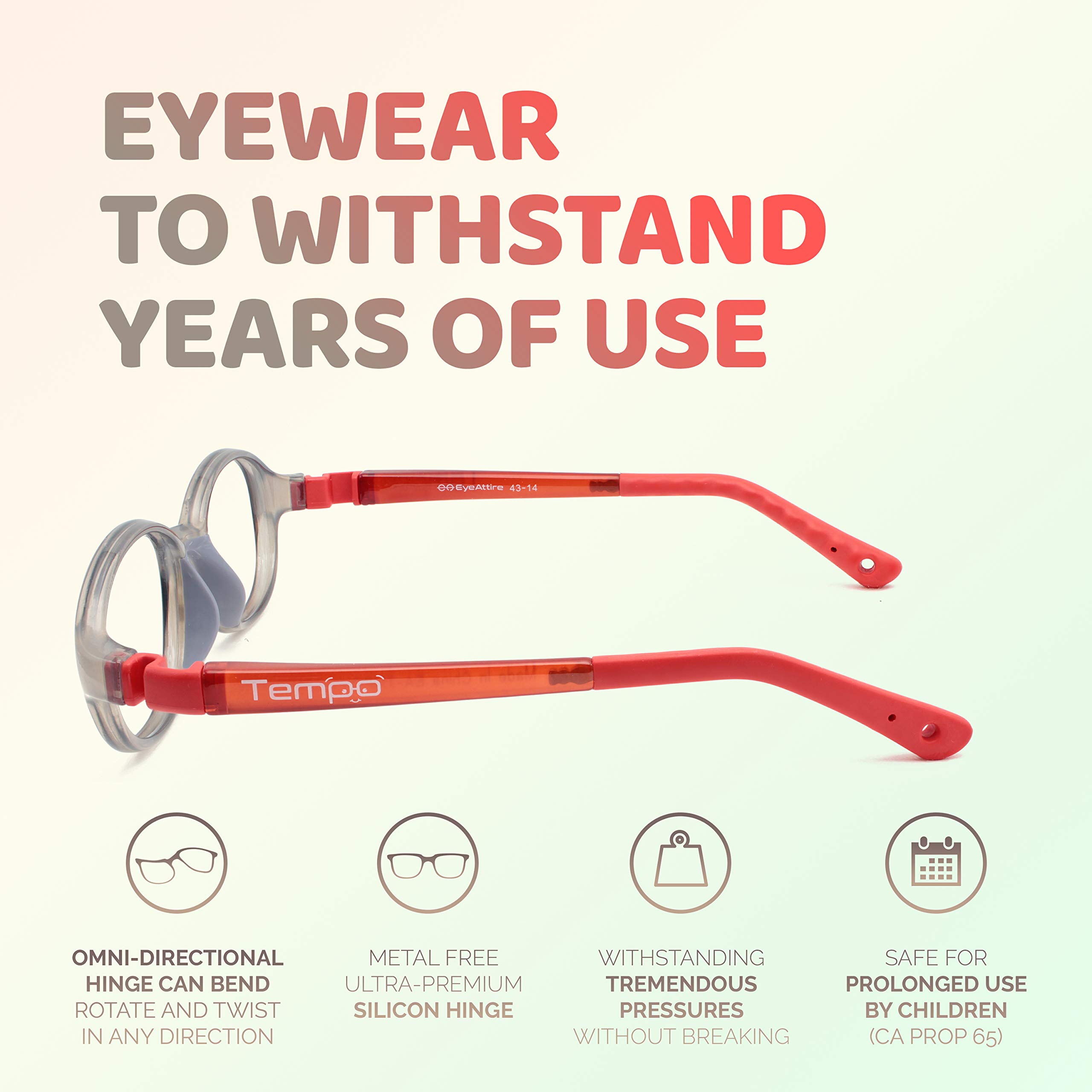 Unbreakable Kids Glasses - Flexible & Durable Children's Eyewear for Active Lifestyles - Perfect for School, Sports, and Everyday Play - Model 3005