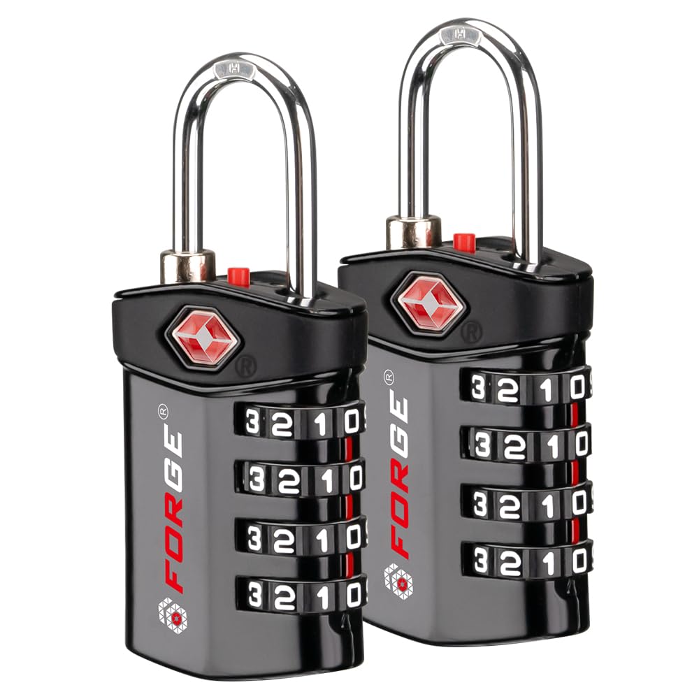 TSA Approved Forge Travel Lock - Secure Luggage Lock for Air Travel, Gym & School Lockers, Pelican & Gun Cases | Easy Read Dials & Durable Alloy Body | Perfect for Travelers, Students & Outdoor Enthusiasts