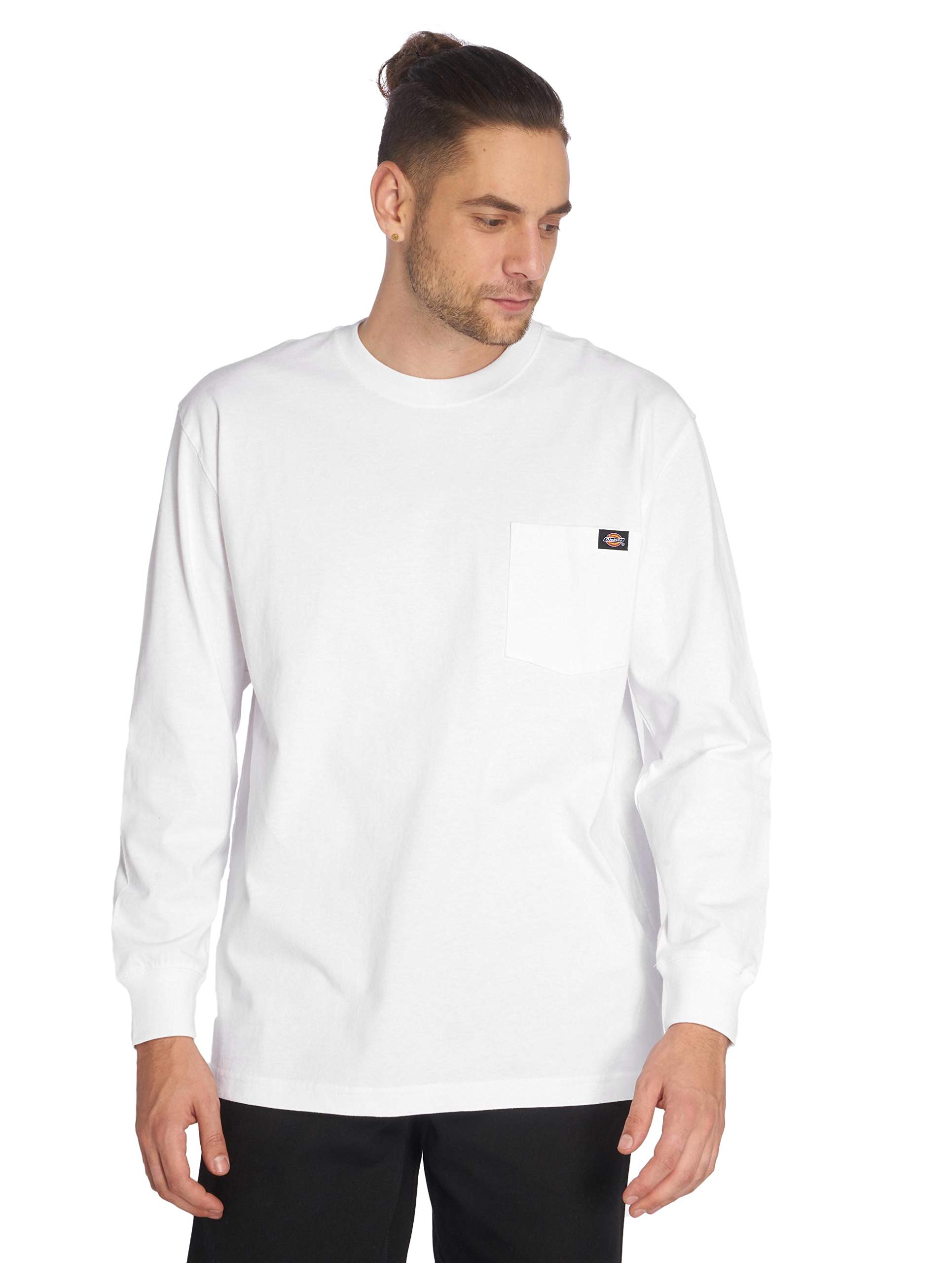 Dickies Big and Tall Men's Long Sleeve Heavyweight Crew Neck Work Shirt - Durable Cotton Workwear for Construction, Outdoor & Casual Wear