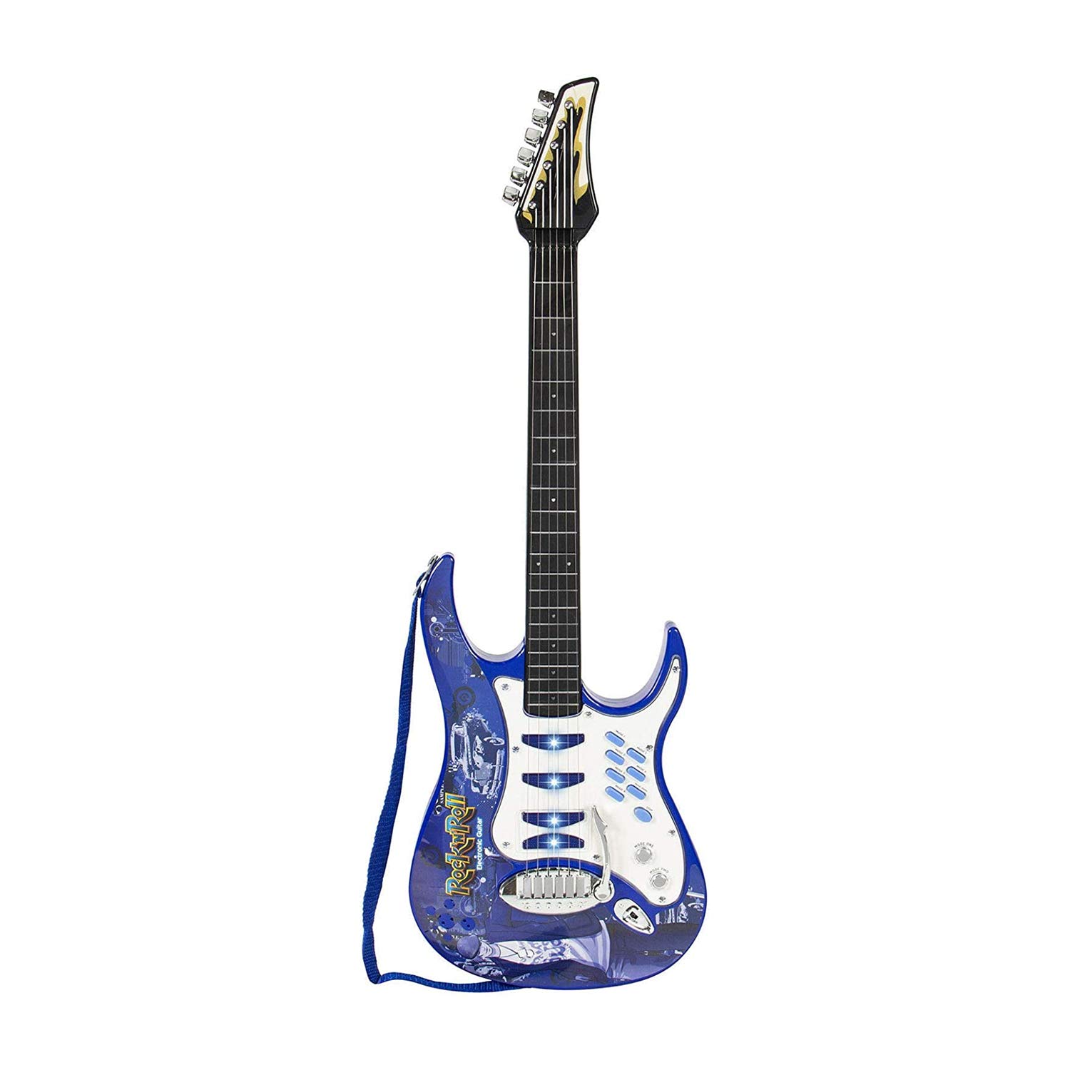 **Willbebest Kids Karaoke Microphone & Electric Guitar Musical Toy Set with Amplifier - Blue | Sing & Play Karaoke Machine for Boys & Girls | Perfect for Birthday Gifts, Parties & Family Fun**