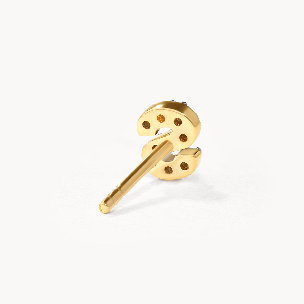 10k Gold Diamond Letter S Single Stud Earring - Elegant Initial Jewelry for Women, Perfect for Gifts, Everyday Wear & Special Occasions