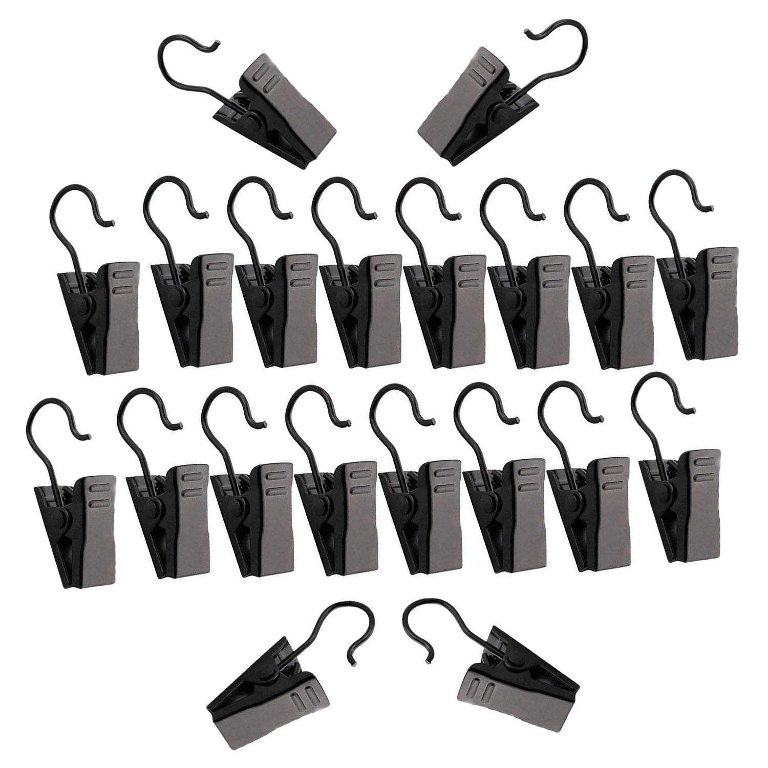 AKOAK 50 Pack Small Metal Curtain Clips - Black Hooks for Hanging Curtains, Photos, Artwork & Home Decor | Perfect for DIY Crafts, Gallery Walls & Window Treatments