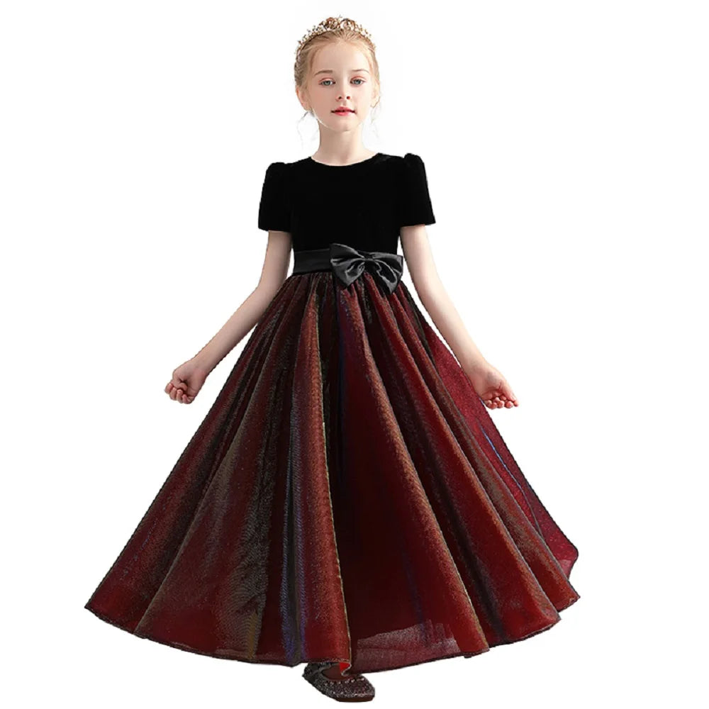 Girls Corduroy Formal Dress for Junior Bridesmaid & Birthday Party | Princess Party Gown for Special Occasions | Perfect for Weddings, Pageants, and Formal Events