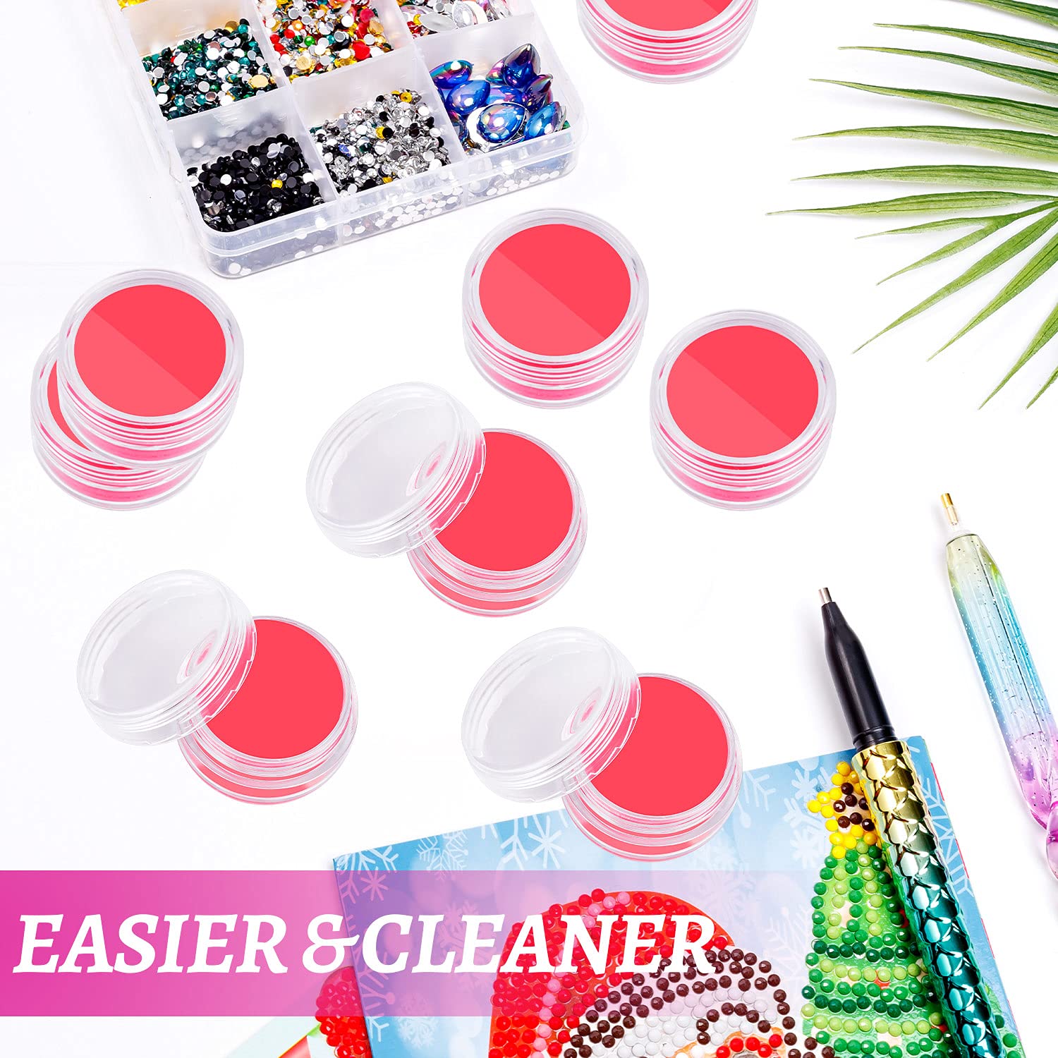10 Pieces Diamond Painting Glue and Wax Kit with Storage Case - DIY Art Wax Holder, Glue Clay for Rhinestone Embroidery - Perfect for Crafting, Scrapbooking & Home Decor Projects