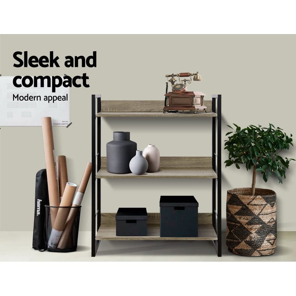 Metal & Wood Bookshelf Display Shelves - Wall Mounted Bookcase for Home & Office Storage - Perfect for Living Room, Bedroom, and Study Organization