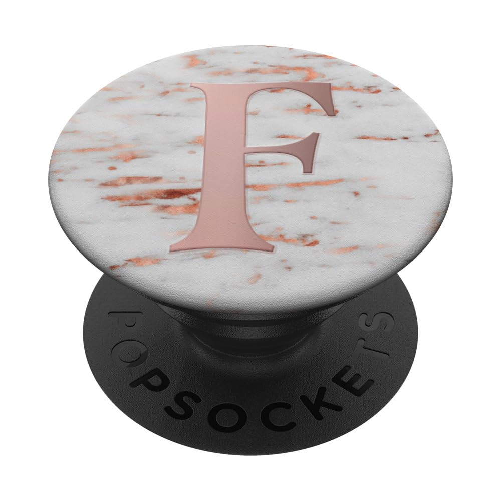 Light Pink Letter F Phone Grip - White & Gray PopSocket Adhesive PopGrip for Secure Phone Handling, Perfect for Daily Use, Travel, and Selfies