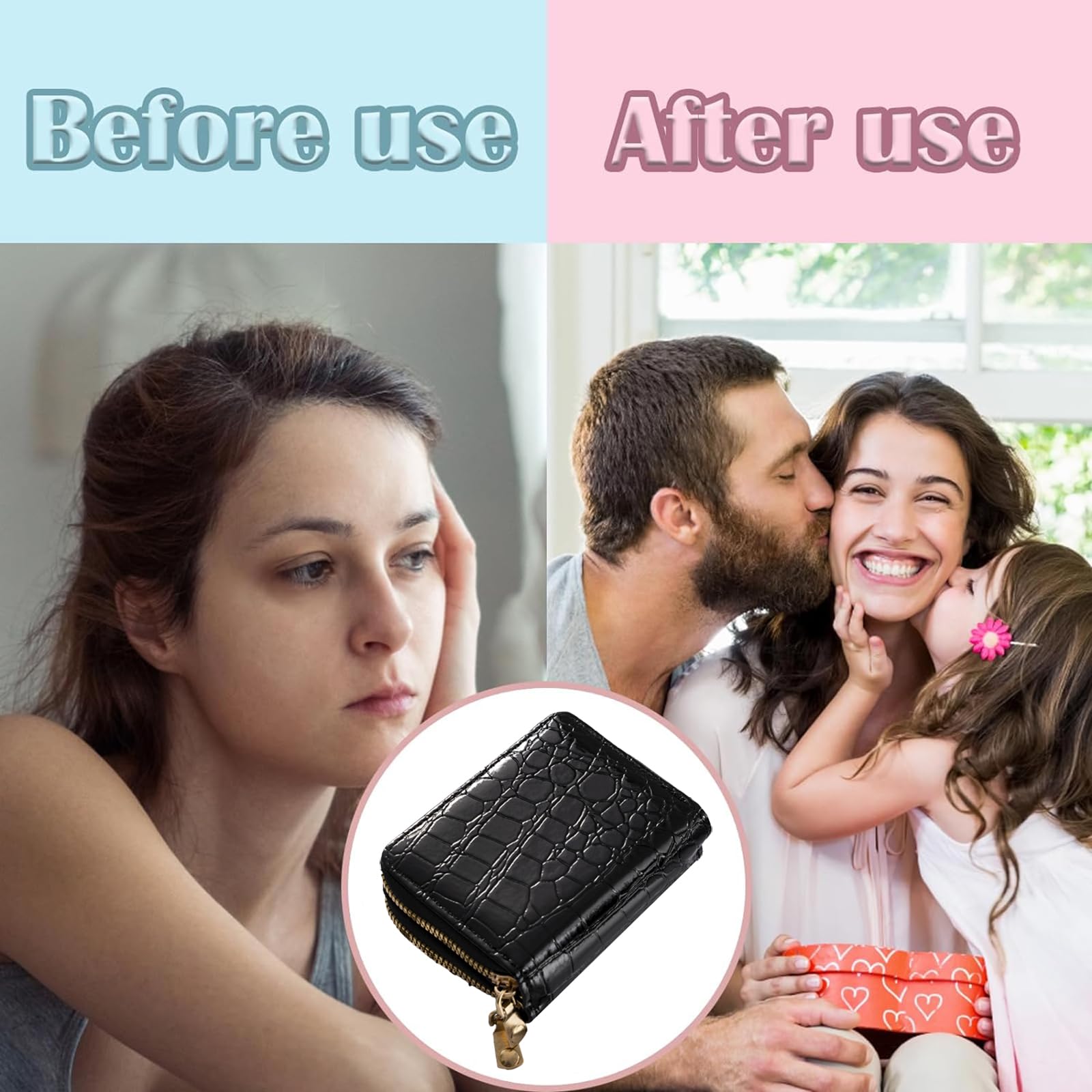 Stylish Crocodile PU Leather Card Holder with Zipper - Multi-Slot Compact Wallet for Men & Women - Perfect for Travel, Business & Everyday Use (Black)