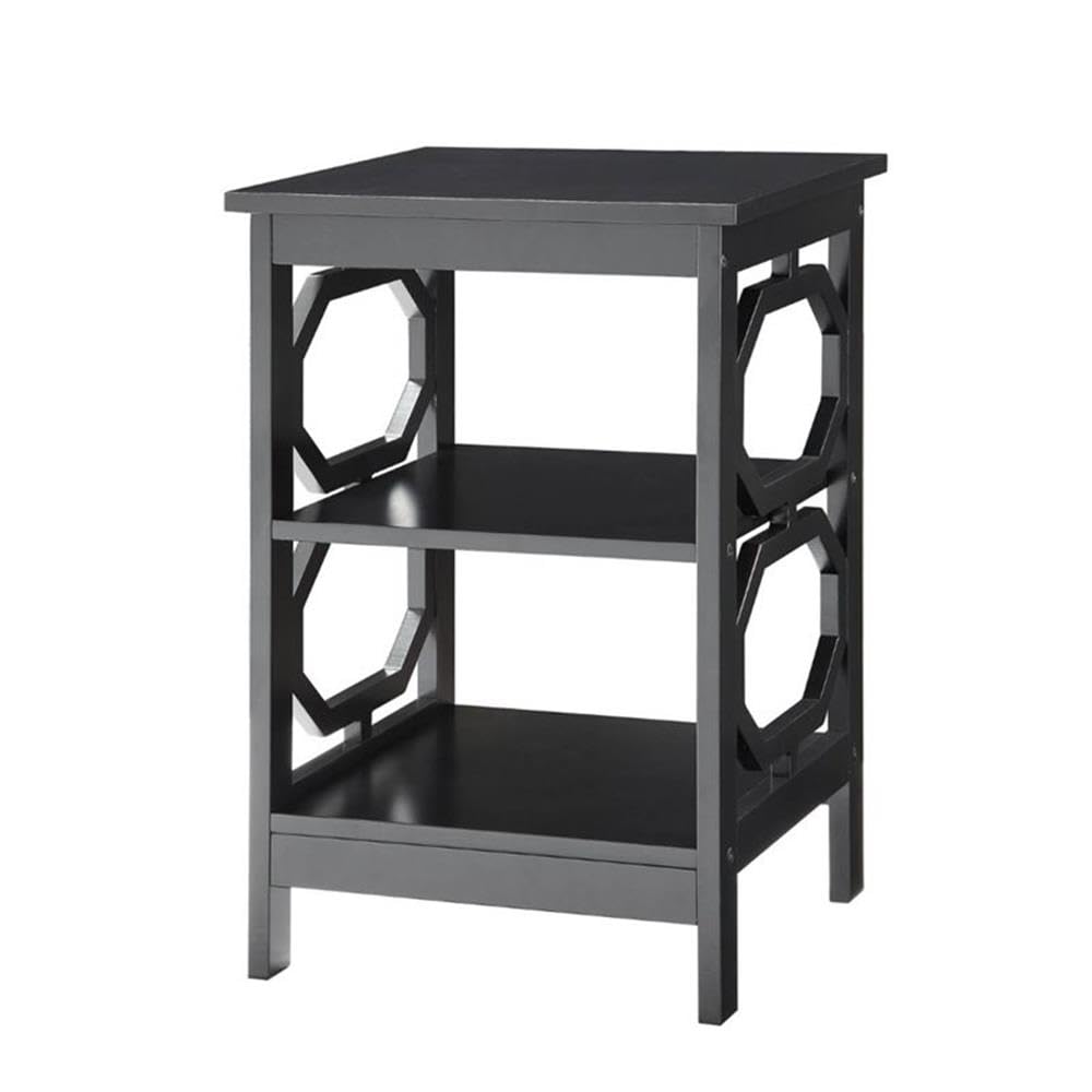 Pemberly Row Black End Table - Modern Side Table for Living Room, Bedroom, or Office - Perfect for Lamps, Books, and Decor