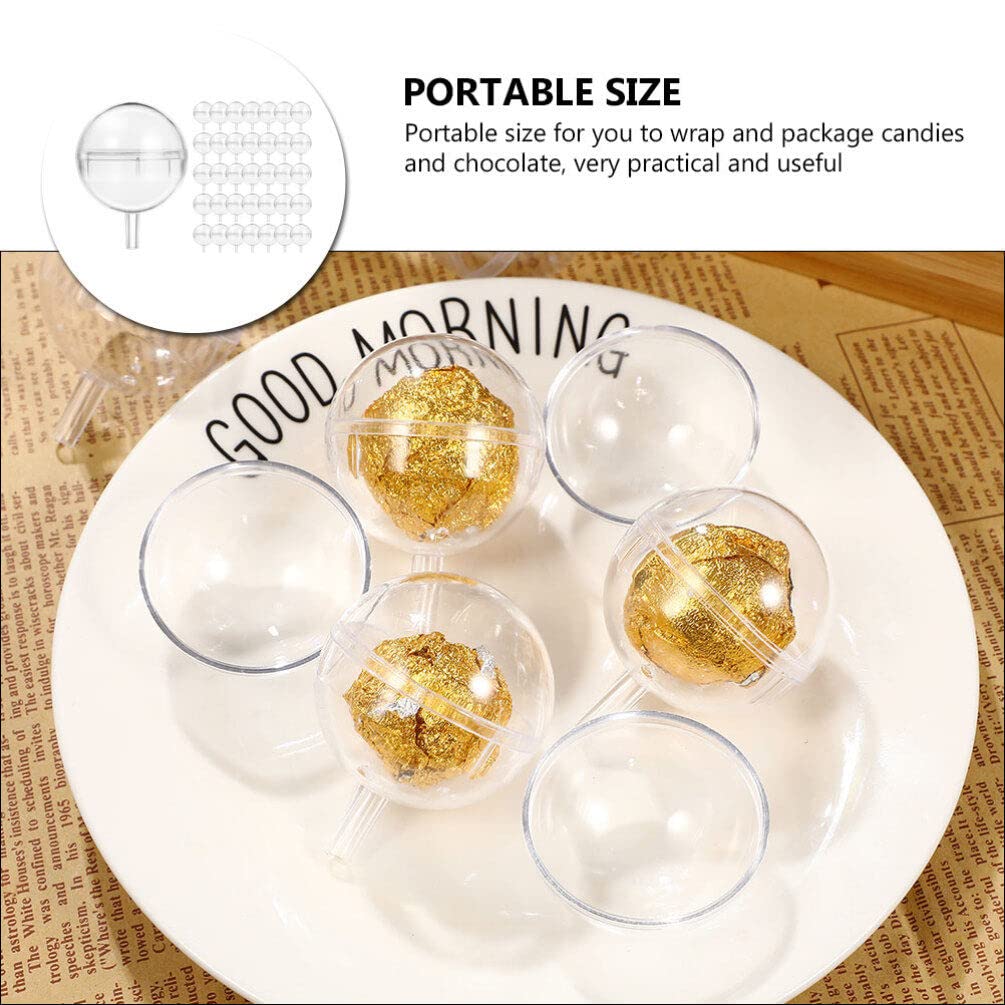 40Pcs Clear Chocolate Box Holders - Chocolate Ball Cups & Bouquet Holders for Candy Packaging - Perfect for Valentine's Day Gifts, Wedding Favors, and Party Treats