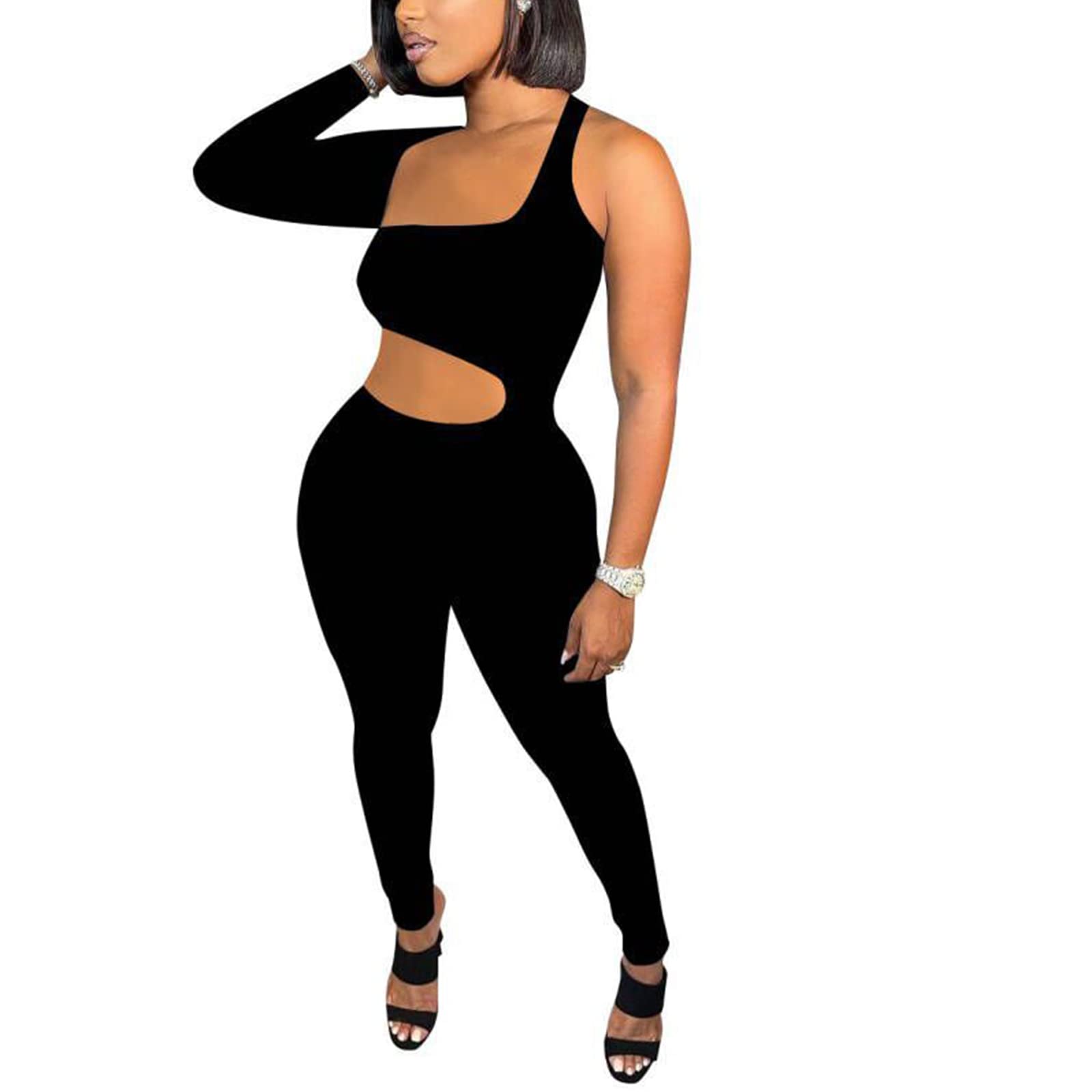 Sexy Hollow Out Bodycon Jumpsuit Romper for Women - Summer Club Outfit & Party Playsuit - Perfect for Nightlife, Dates, and Beach Vacations