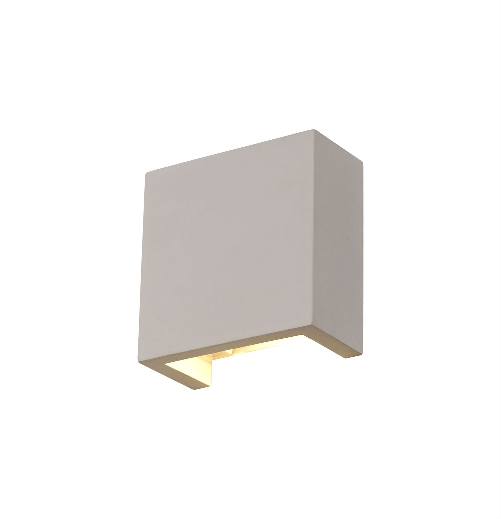 Alina Square Wall Lamp - 6.5W LED Light Fixture, 3000K Warm White, 592 Lumens, Paintable White Gypsum Surface - 3 Year Warranty - Perfect for Bedroom, Living Room, Hallway & Office Lighting