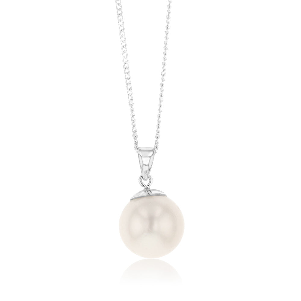 9-11mm White South Sea Pearl Pendant in Sterling Silver - Elegant Jewelry Gift for Women, Perfect for Weddings & Special Occasions