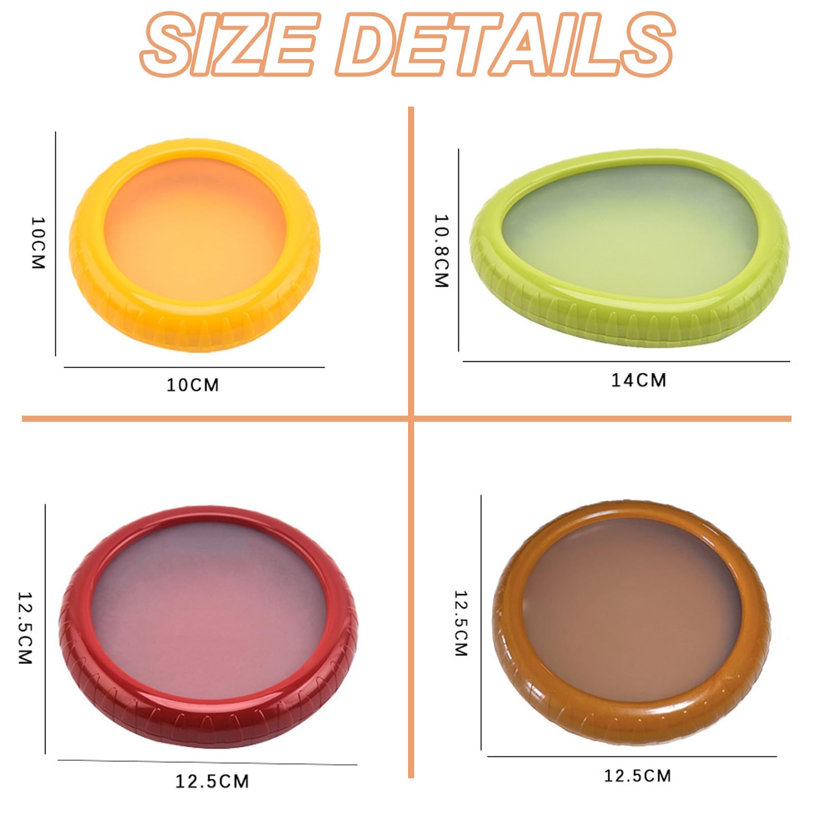 4-Pack Silicone Food Storage Containers - Reusable Airtight Fruit & Vegetable Keepers for Avocados, Onions, Lemons, Potatoes - BPA-Free Fridge Organizer for Freshness (Perfect for Meal Prep & Kitchen Storage)