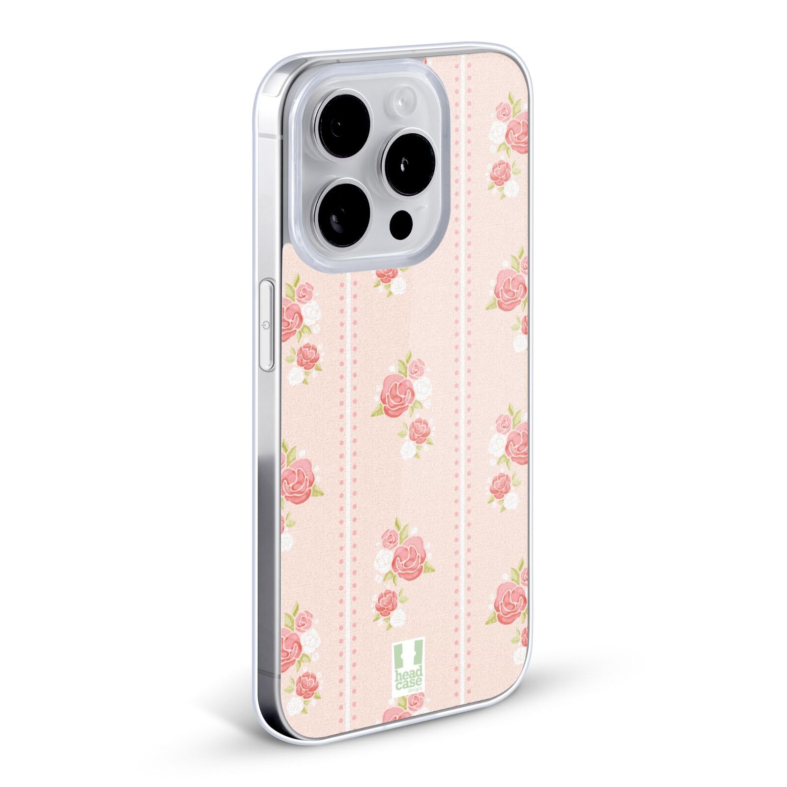Head Case Designs Stripes and Roses French Country Pattern Soft Gel Phone Case Compatible with Apple iPhone 13 Pro Max - Perfect for Everyday Use, Travel & Gift Giving