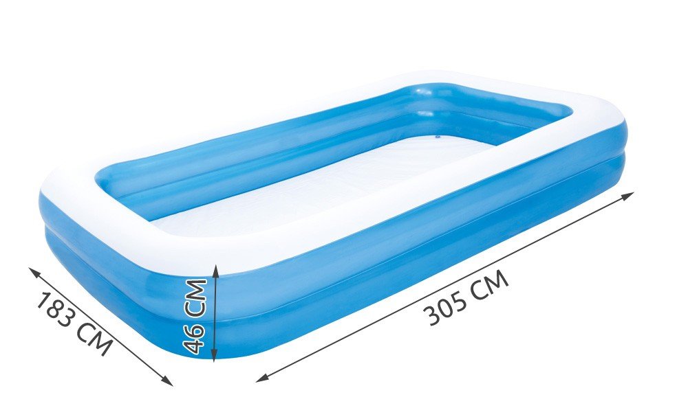 Bestway 120-Inch Rectangular Inflatable Family Pool | Large Outdoor Swimming Pool for Kids & Adults | Perfect for Backyard, Garden, and Summer Parties