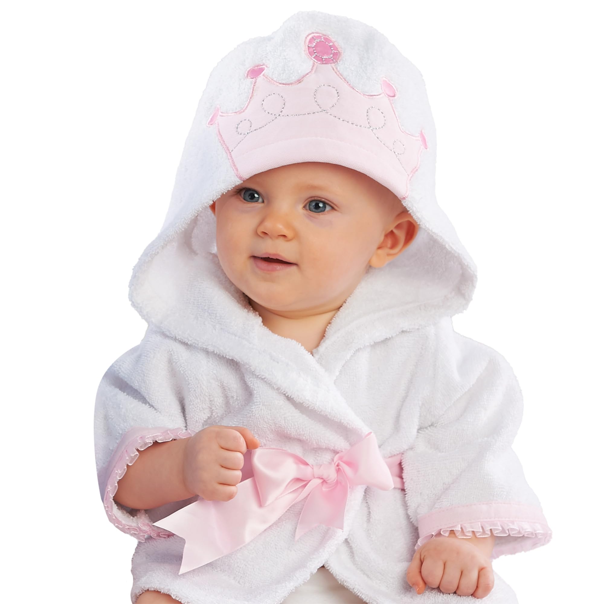 Baby Aspen Little Princess Hooded Tower Robe for Newborns 0-9 Months | Soft Baby Bath Towel & Spa Robe | Perfect for Bath Time, Swimming & Photo Shoots