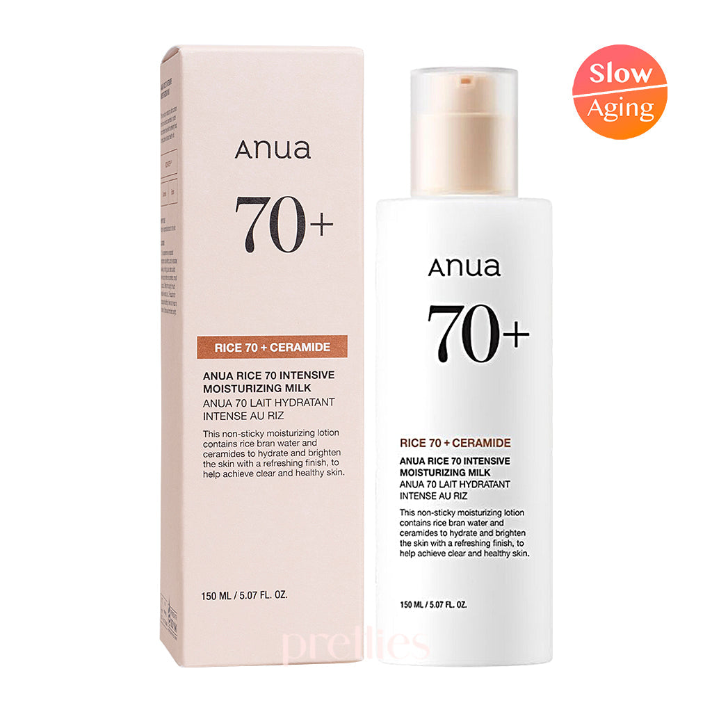 ANUA Rice 70 Intensive Moisturizing Milk 150ml - Korean Skincare for Dry & Sensitive Skin - Hydrating Face Moisturizer for Day & Night Use