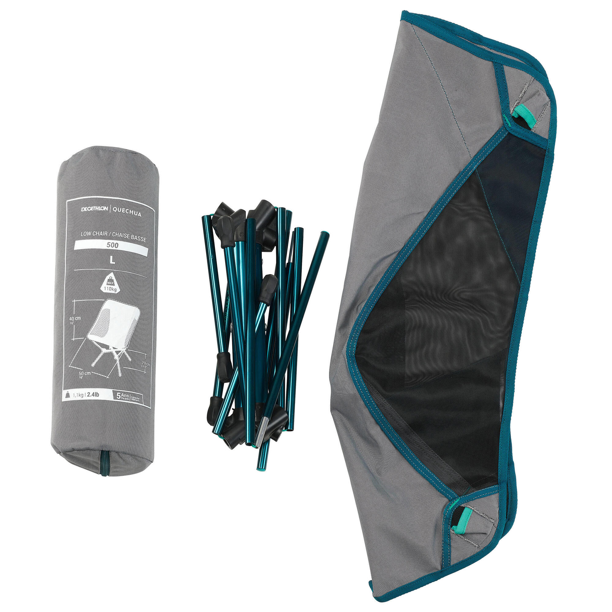 Quechua MH500 Compact Folding Camping Chair - Lightweight & Portable Outdoor Chair for Hiking, Backpacking, Picnics & Beach | Perfect for Camping, Travel & Outdoor Adventures