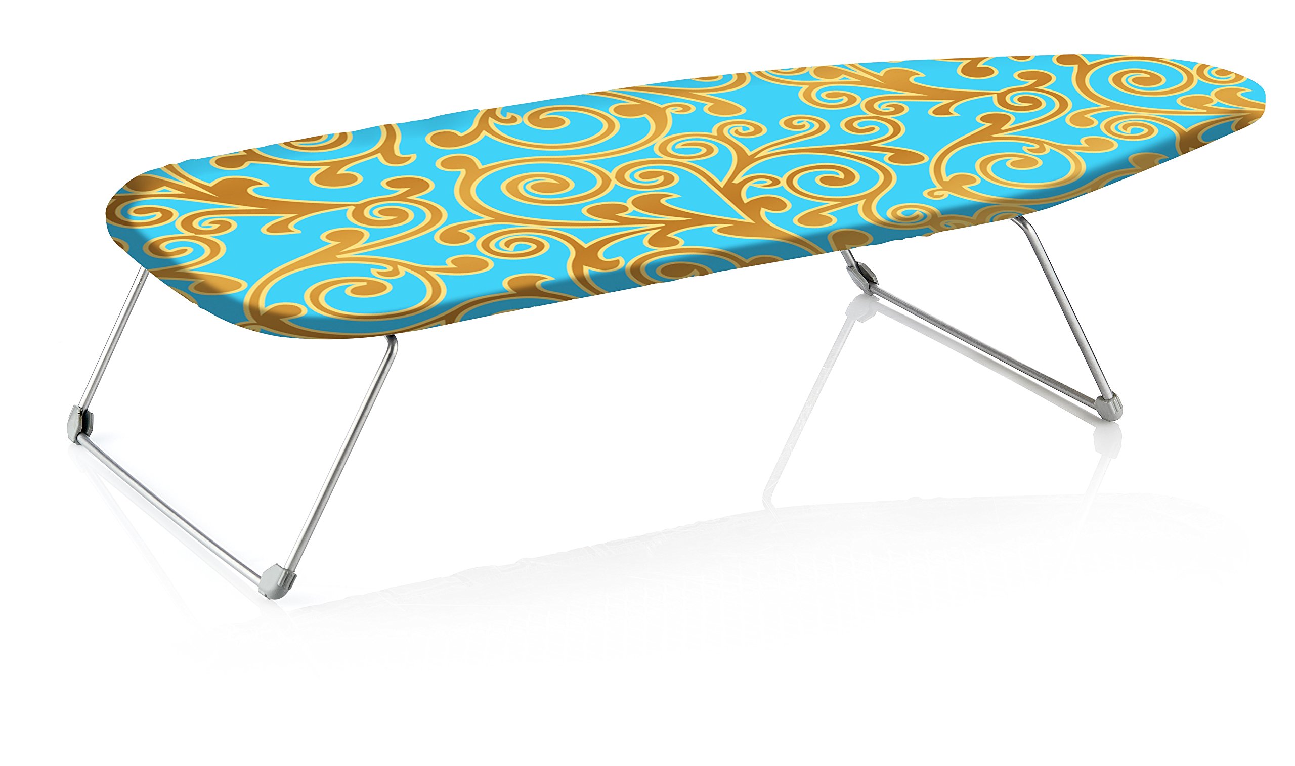 Portable Mini Ironing Board with Folding Legs - 12x30 Inch Perilla Tabletop Ironing Board for Small Spaces, Travel & Dorm Use