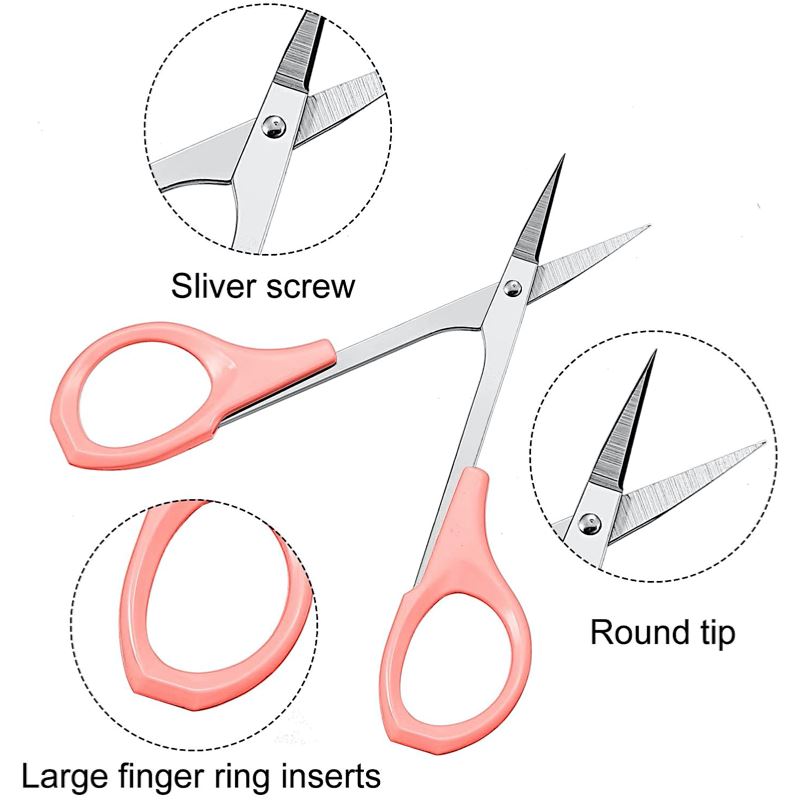 Professional Cuticle Scissors Set - Straight & Curved Blade Nail Clippers for Precise Manicure & Pedicure | At-Home Nail Care, Salon Use & Travel Grooming Kit