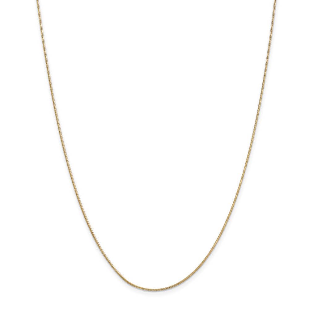The Black Bow 0.9mm 14k Yellow Gold Solid Round Snake Chain Necklace for Women, Elegant Everyday Jewelry Gift for Her