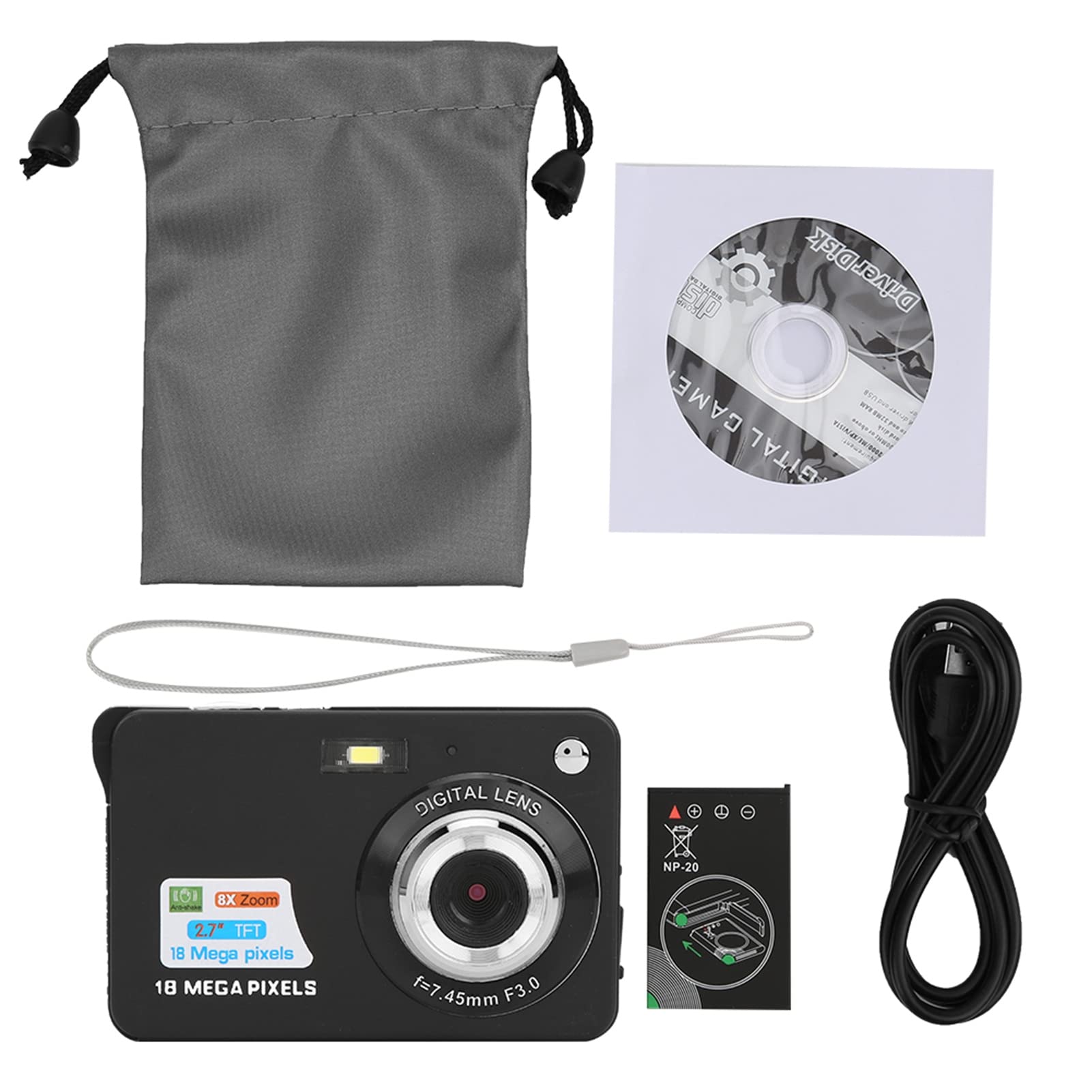 8x Zoom Digital Camera 5MP with 2.7
