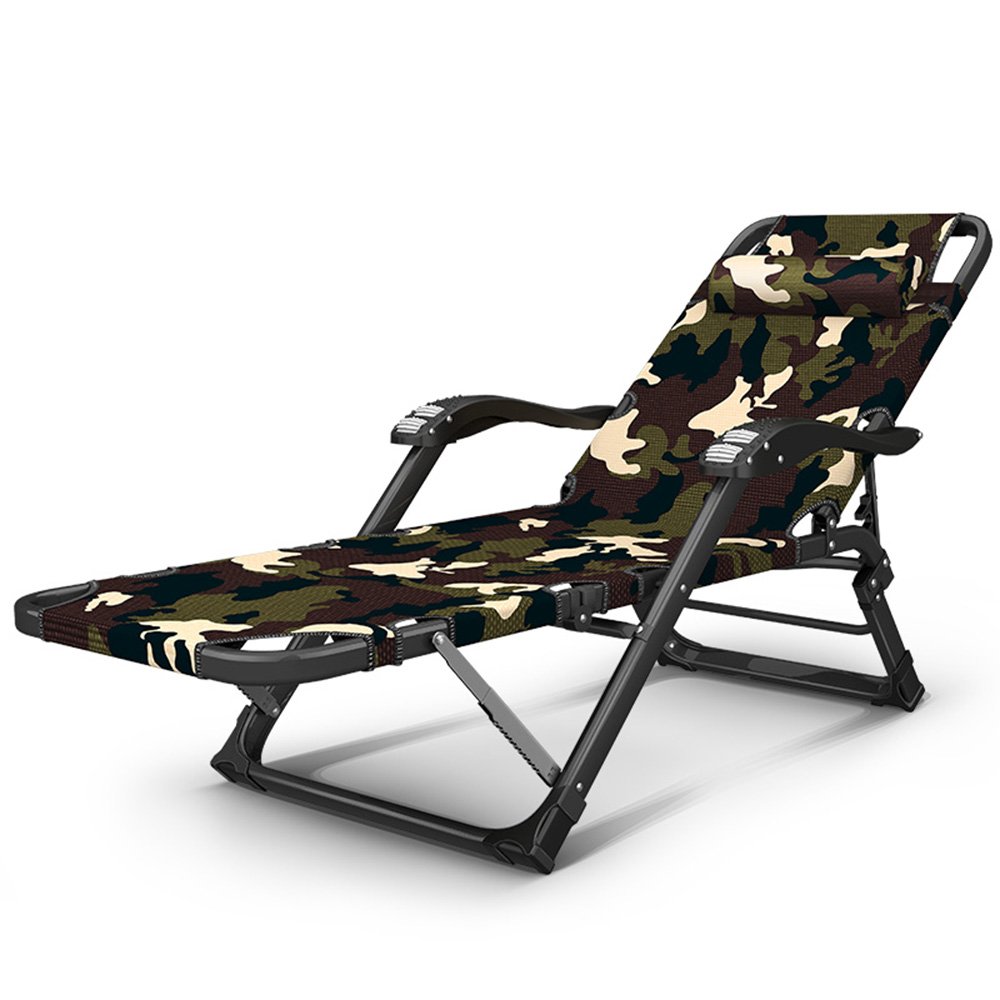 ZR Camouflage Folding Chair - Heavy Duty Flat Tube Office Chair, Portable Camping Bed for Adults, Perfect for Lunch Break & Napping (Color: C) | Ideal for Office, Camping, Travel & Home Use