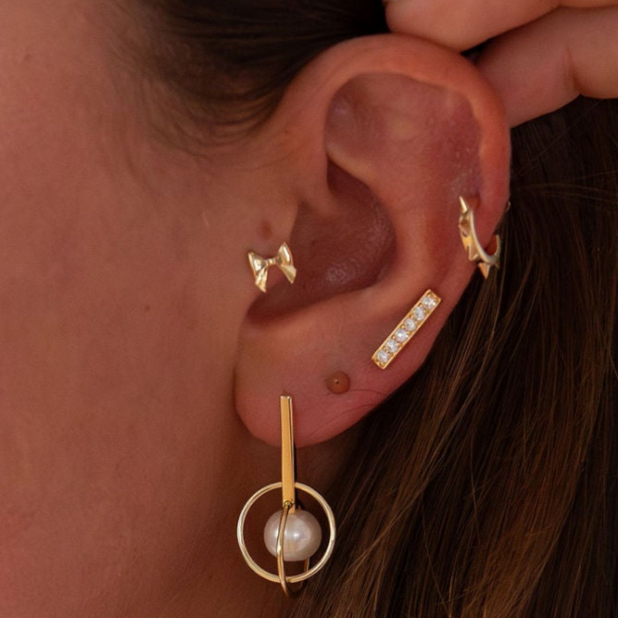 Bar Drop Stud Earrings for Women - Dainty Minimalist Gold & Silver Hoop Earrings | Perfect for Everyday Wear, Parties & Gifts