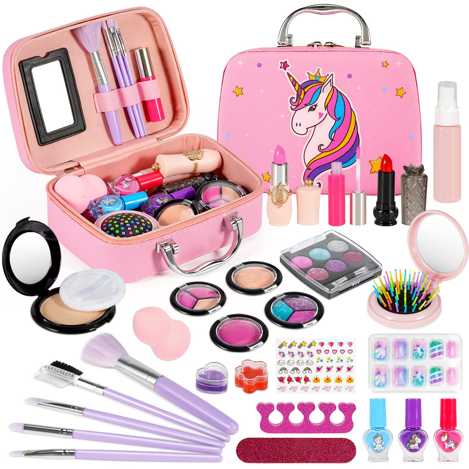 Washable Kids Makeup Kit - Princess Cosmetic Toys for Girls | Birthday Gift & Playtime Fun