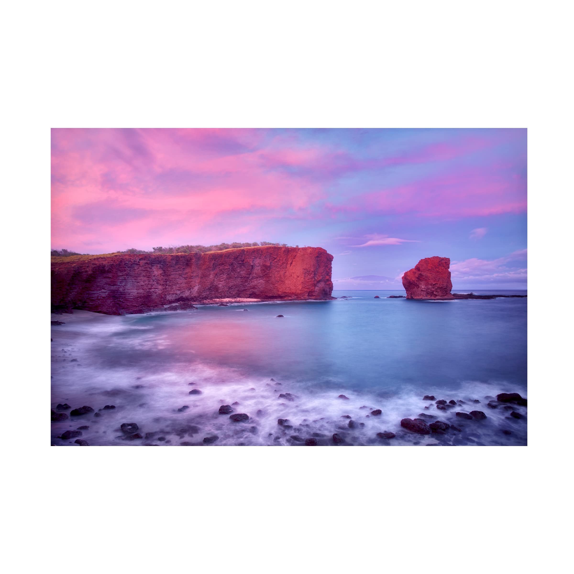 Dennis Frates 'Rocky Coastline 12' Framed Canvas Wall Art Print - Coastal Beach Decor for Living Room, Bedroom & Office