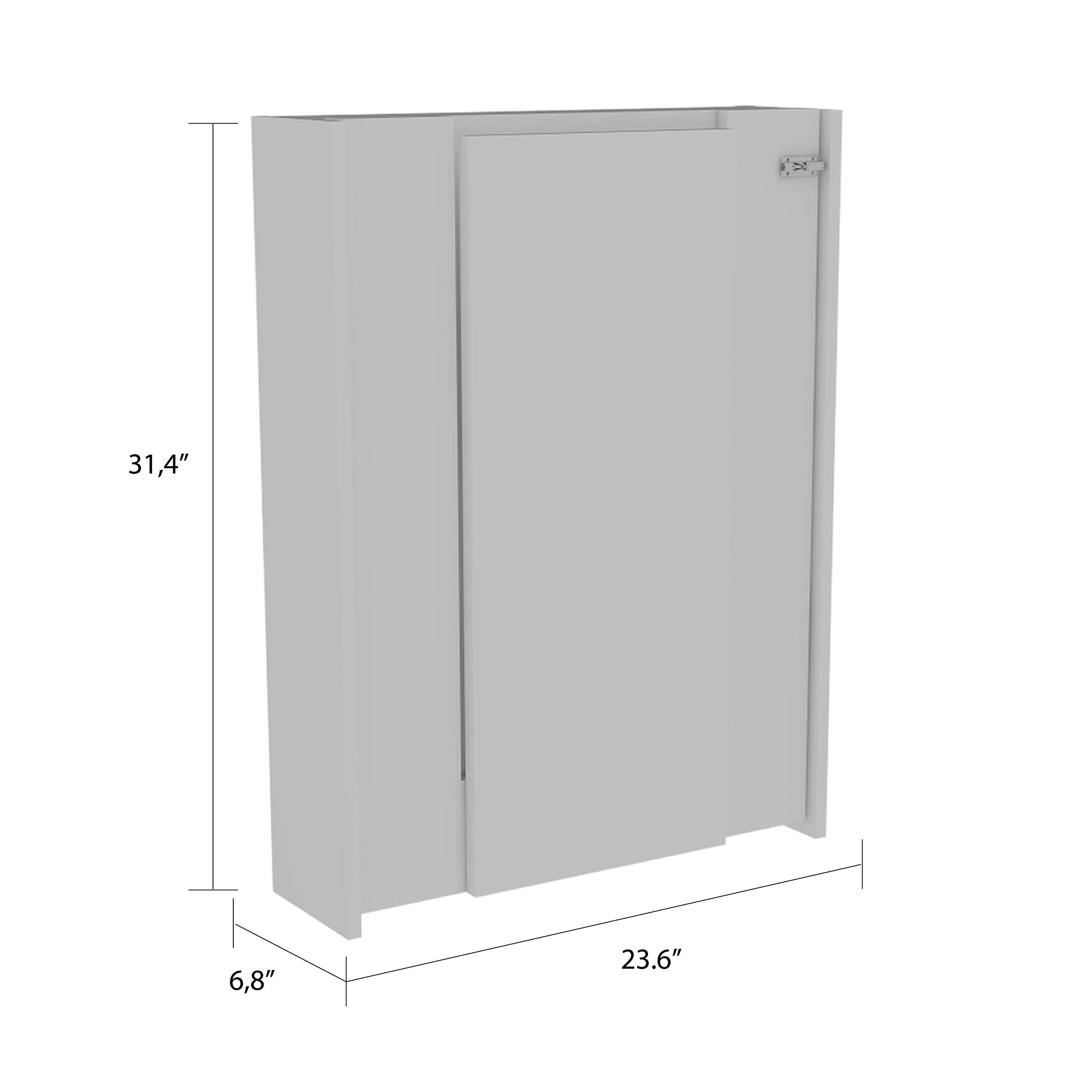 Foldable Wall Mounted Table with 7 Shelves - White Toscana Style for Small Spaces, Home Office & Kitchen Organization | Space Saving Furniture for Apartments & Dorm Rooms