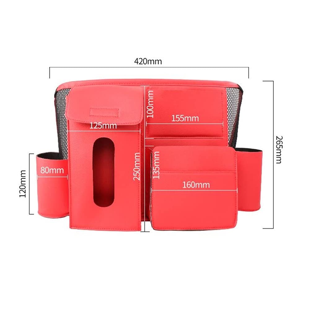 HWZ Car Seat Back Organizer - PU Storage Bag with Multi-Pockets for Road Trips & Travel