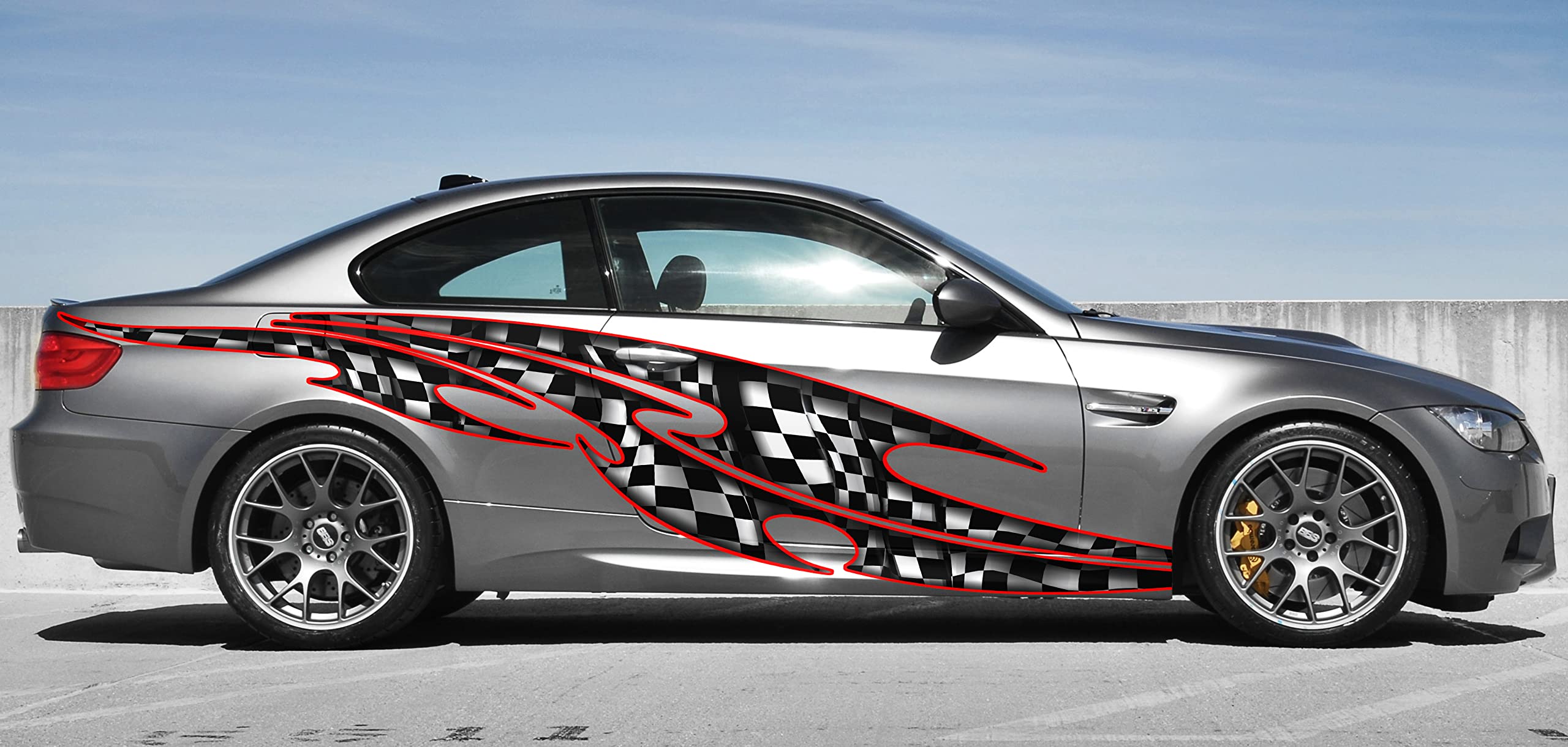Checkered Flag Vinyl Car Wrap Decal - 20x60 Inch Racing Stripes Sticker for Auto Graphics - Perfect for Race Cars, Sports Vehicles & Motorsport Enthusiasts