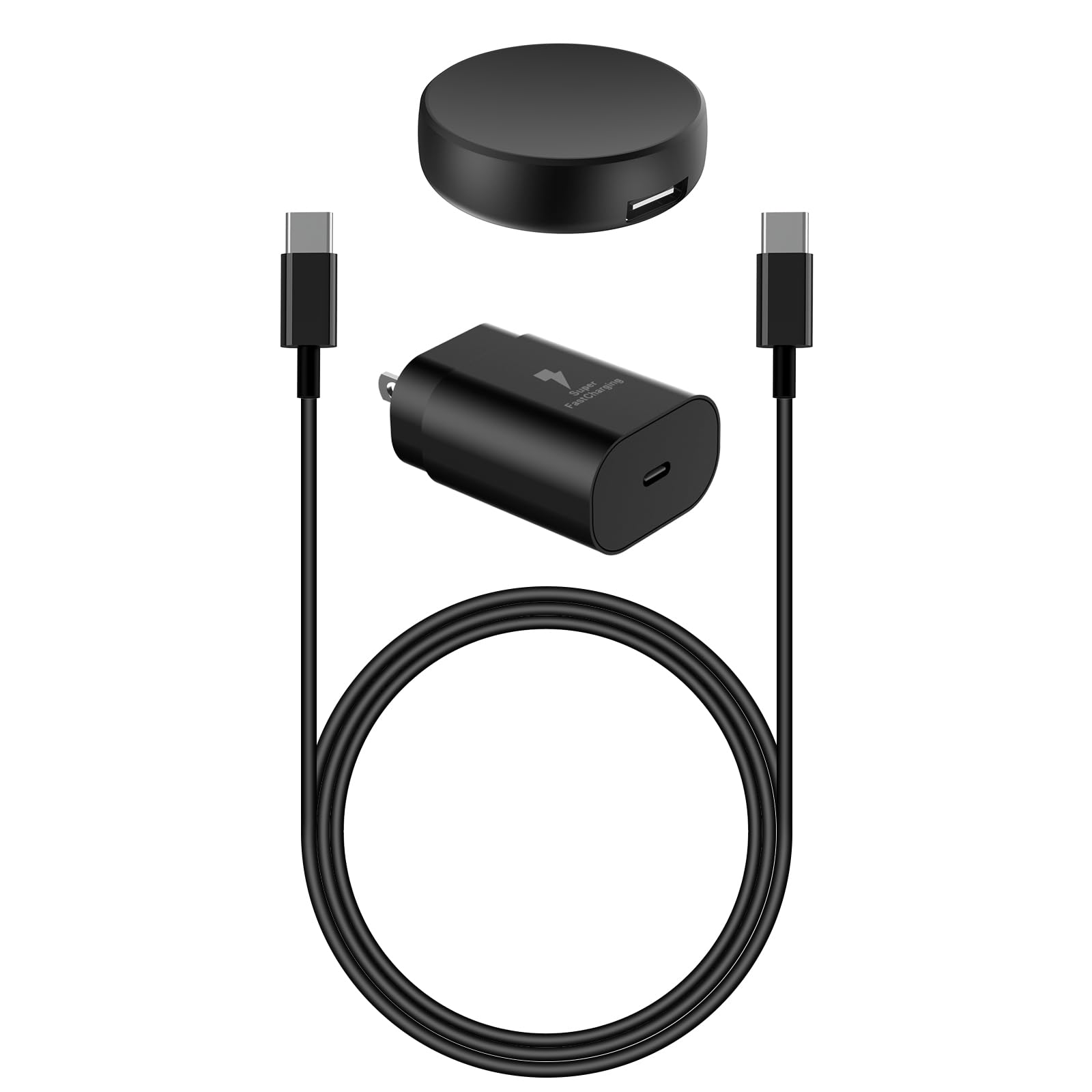 25W Super Fast Charger Cable for Galaxy Watch 7/6/5/4 & S24/S23/S22 Ultra - 3.3ft Split C-Type Charging Cord | Compatible with Galaxy Watch Classic & Z Flip 6 | Perfect for Travel, Office & Nightstand Charging