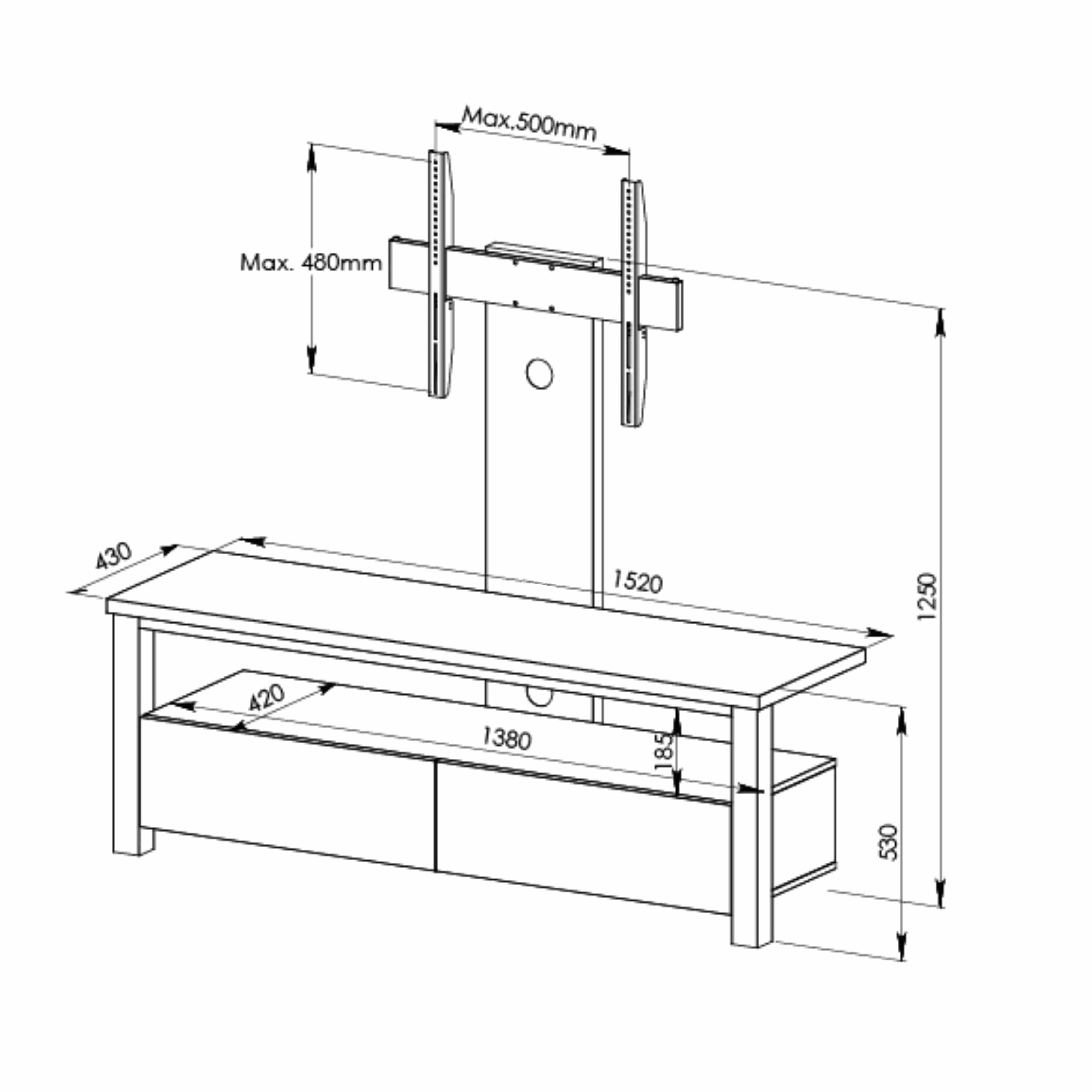VOODOO Dark Oak Entertainment Unit by Tauris - Stylish TV Stand for Living Room, Home Theater & Media Storage