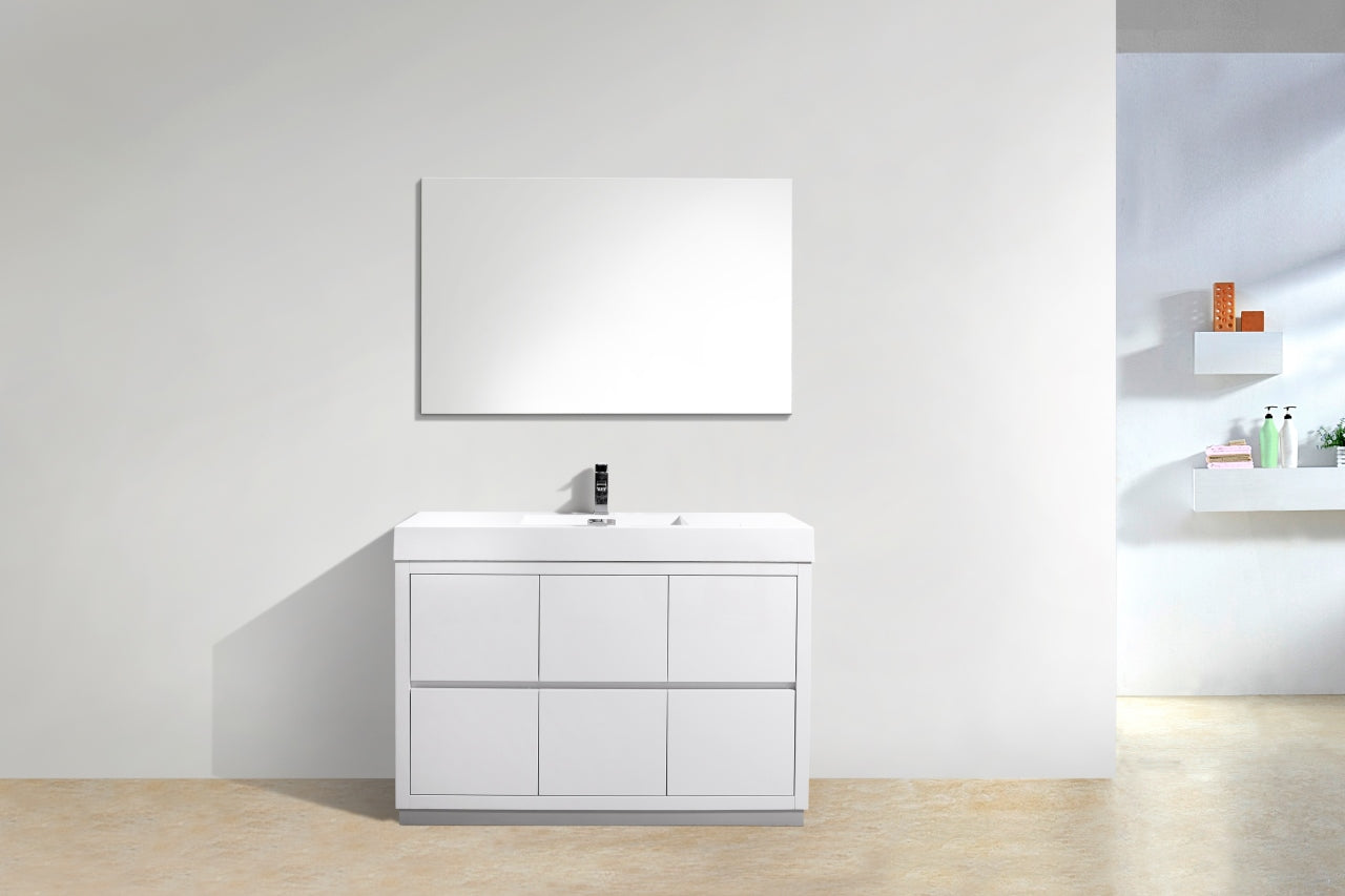 KubeBath Bliss 48 Inch Freestanding Modern Bathroom Vanity with Sink - Stylish Storage Solution for Small Bathrooms, Powder Rooms & Master Suites