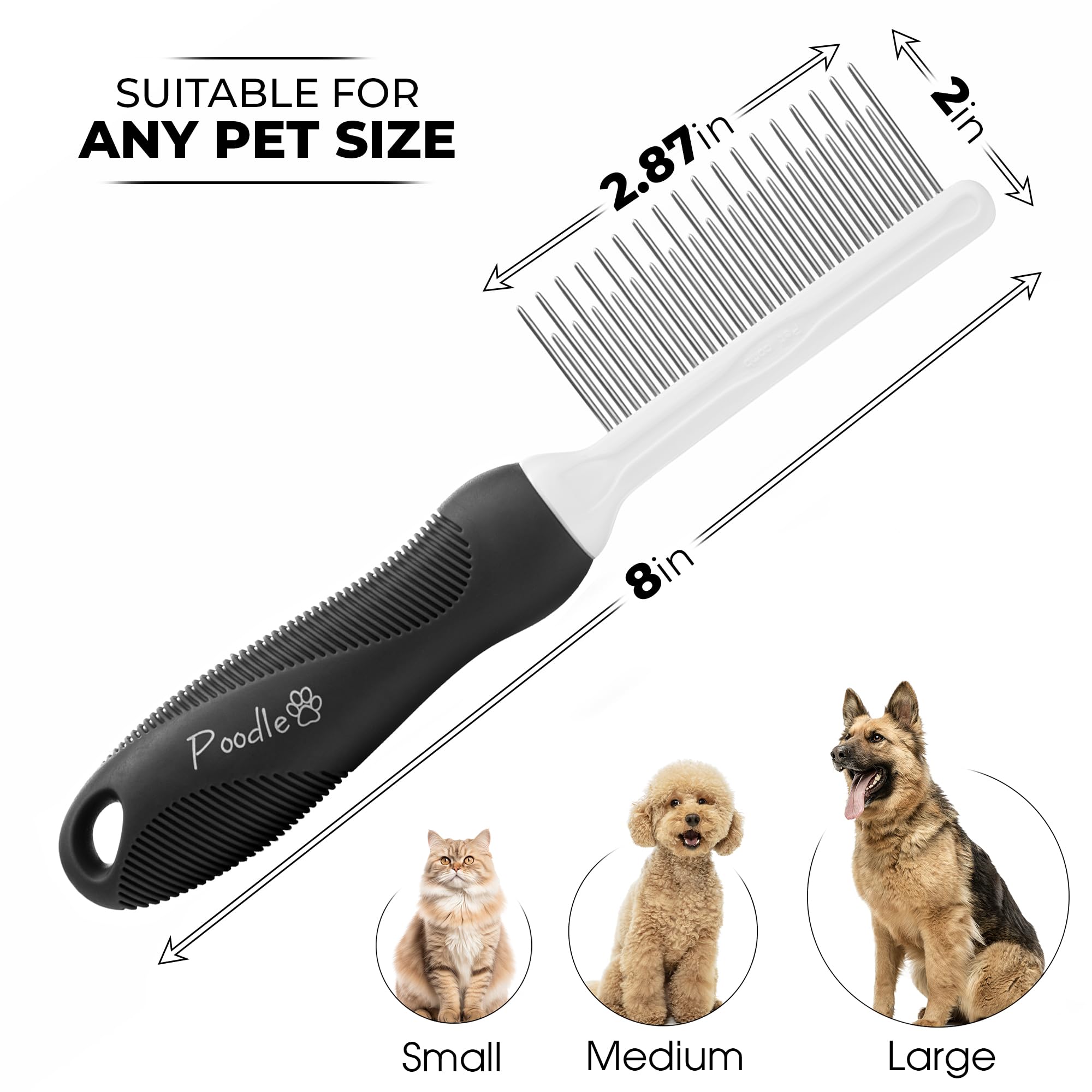 Poodle Grooming Rake & Detangling Comb Set for Dogs - Perfect for Home Pet Care