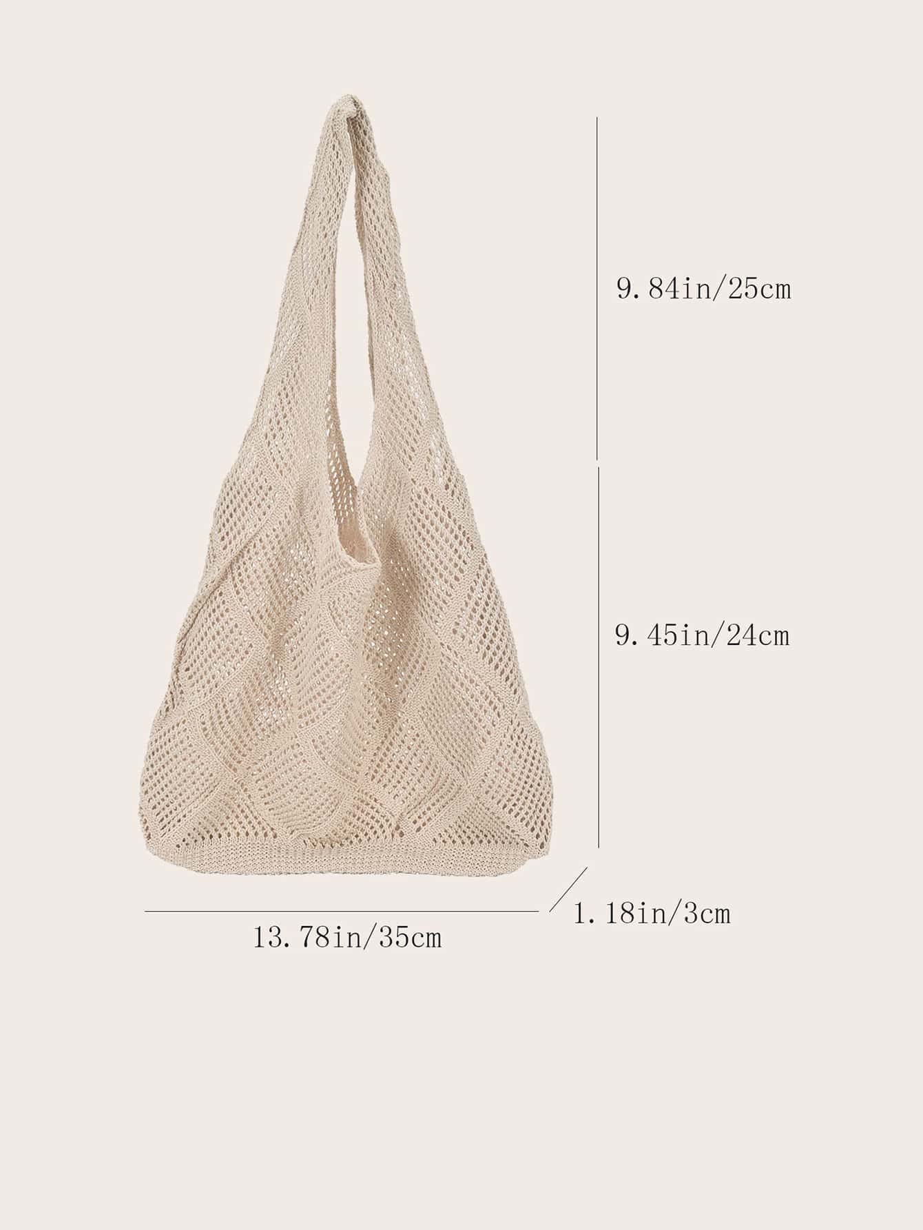 Verdusa Women's Knit Tote Bag - Stylish Shoulder Handbag for Summer, Beach, Shopping & Travel | Lightweight & Spacious Cotton Knit Purse for Women's Daily Use