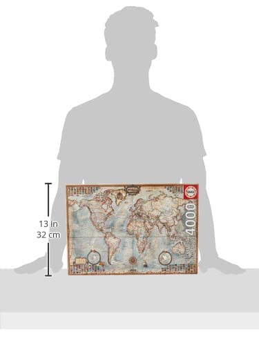 4,000 Piece Jigsaw Puzzle - World Map Educational Toy for Adults & Kids, Perfect for Family Game Night & Home Decor