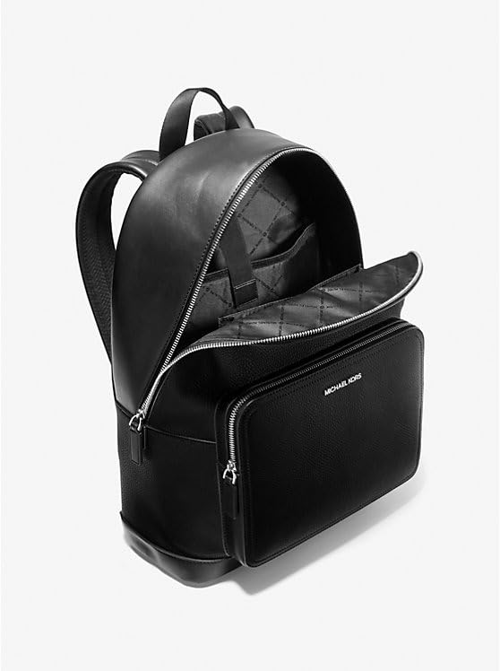 Michael Kors Men's Large MK Logo Commuter Backpack - Navy Blue Waterproof Laptop Bag for Work, Travel & College | Durable Business Backpack with USB Charging Port