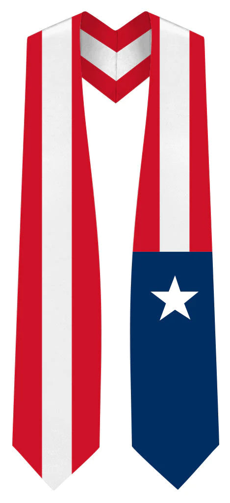 Puerto Rico Graduation Stole with Afghanistan Flag - Cultural Pride Sash for Graduation Ceremonies & Multicultural Events