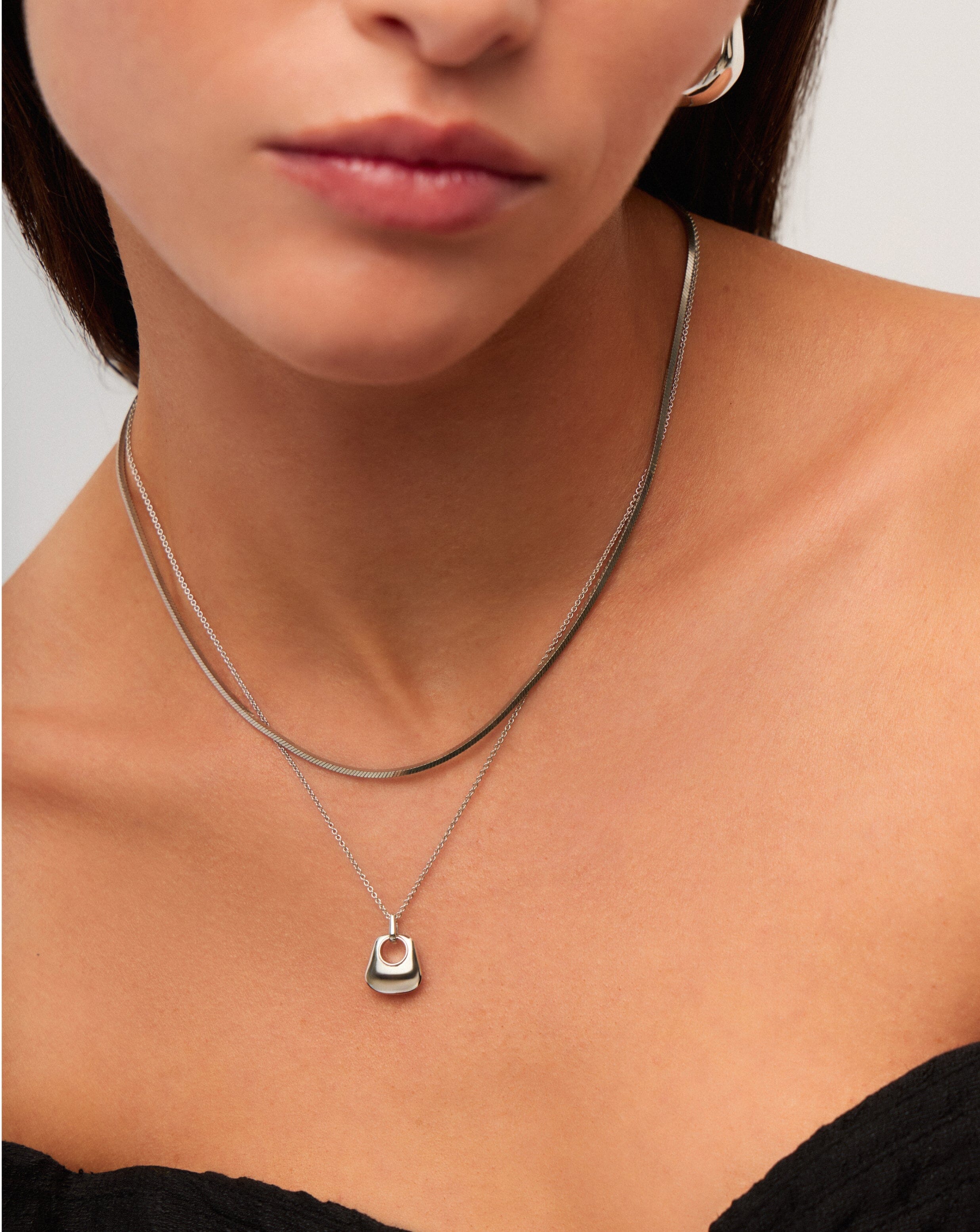Hera Ridge Mini Pendant Necklace - Sterling Silver Plated Women's Jewelry for Everyday Wear & Special Occasions