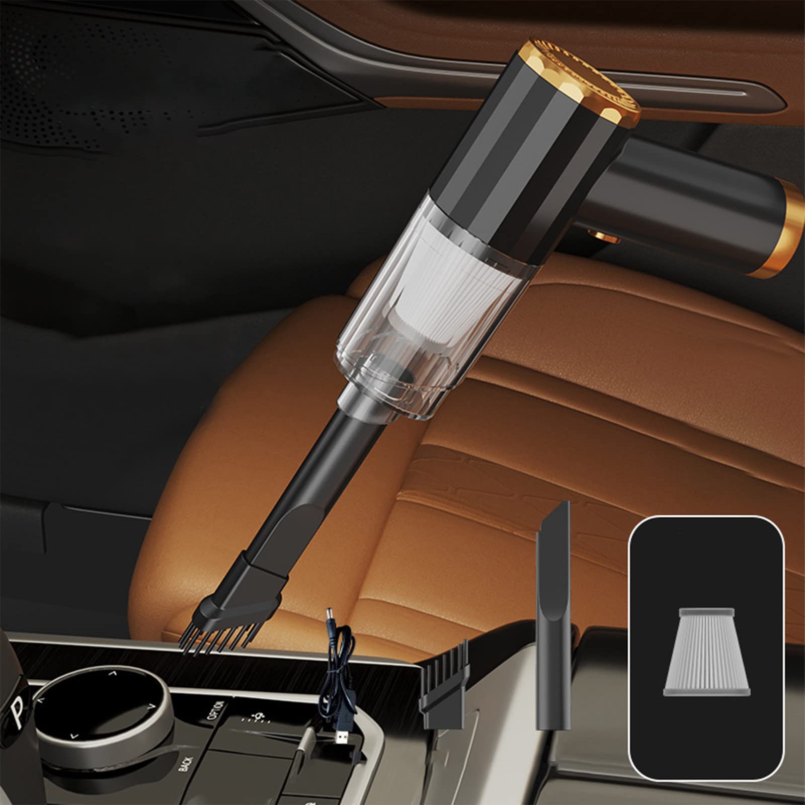 NSXCDH 9000Pa Powerful Cordless Handheld Vacuum - Lightweight Portable USB Rechargeable Hand Vacuum for Car, Pet Hair & Home Cleaning | Compact Design for Cars, Furniture & Small Spaces