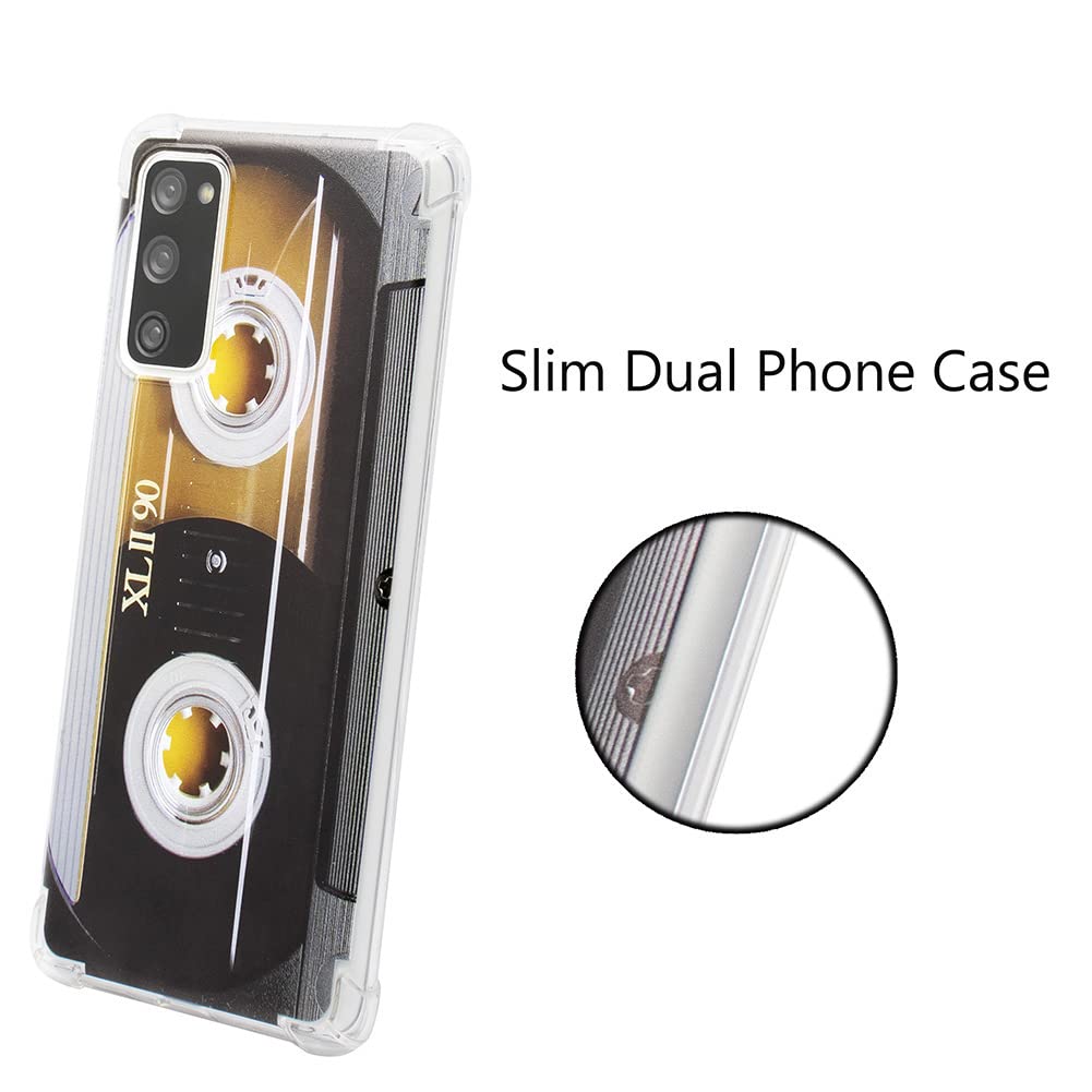 Samsung Galaxy S20 FE Case 5G - Shockproof Cassette Tape Design Protective Cover for Samsung Galaxy S20 FE 6.2 Inch | Trendy Retro Style, Durable Bumper Case - Perfect for Music Lovers & Daily Protection