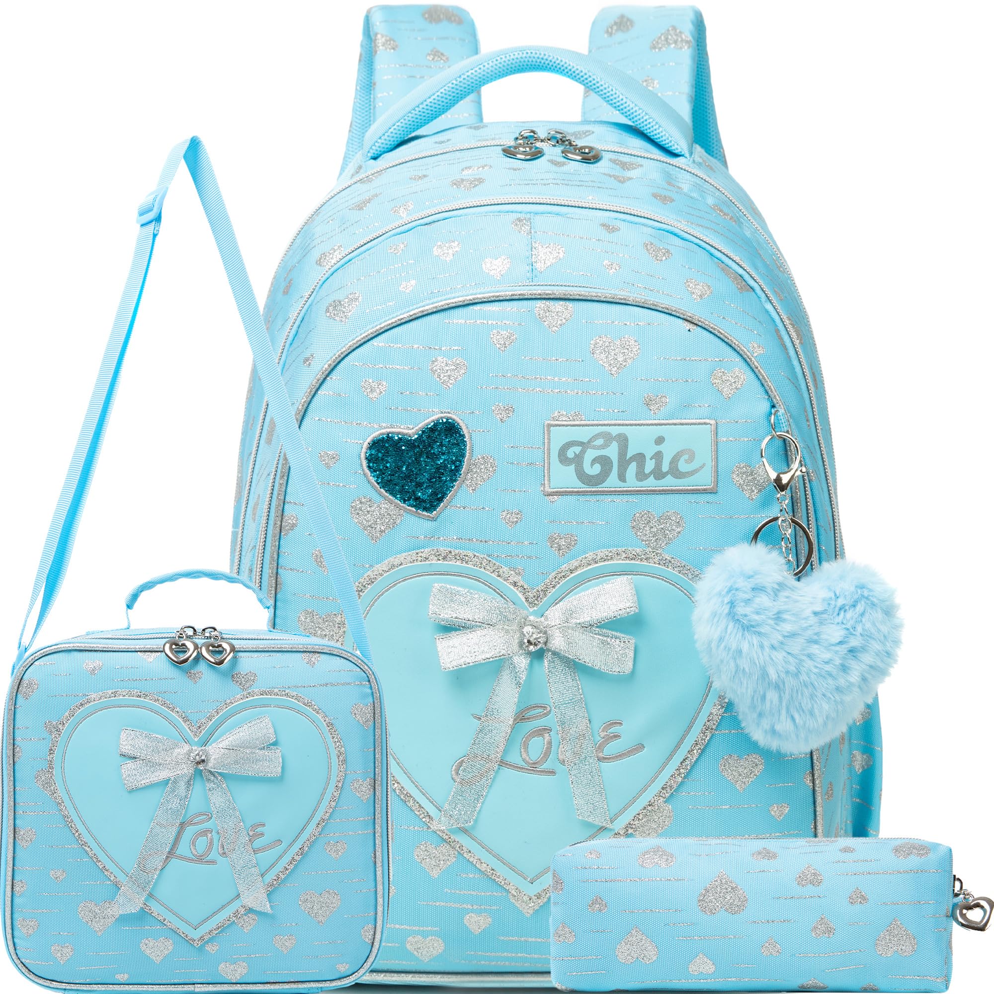 **Meetbelify Girls Backpack for School - Durable Canvas Laptop Backpack with Lunch Box for Elementary Students Ages 8-10 - Perfect for Travel, Class, and Daily Use**